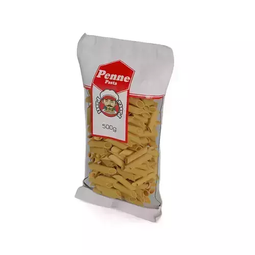 Penne fusilli macaroni vermicelli shells and shapes Penne Pasta 3D model