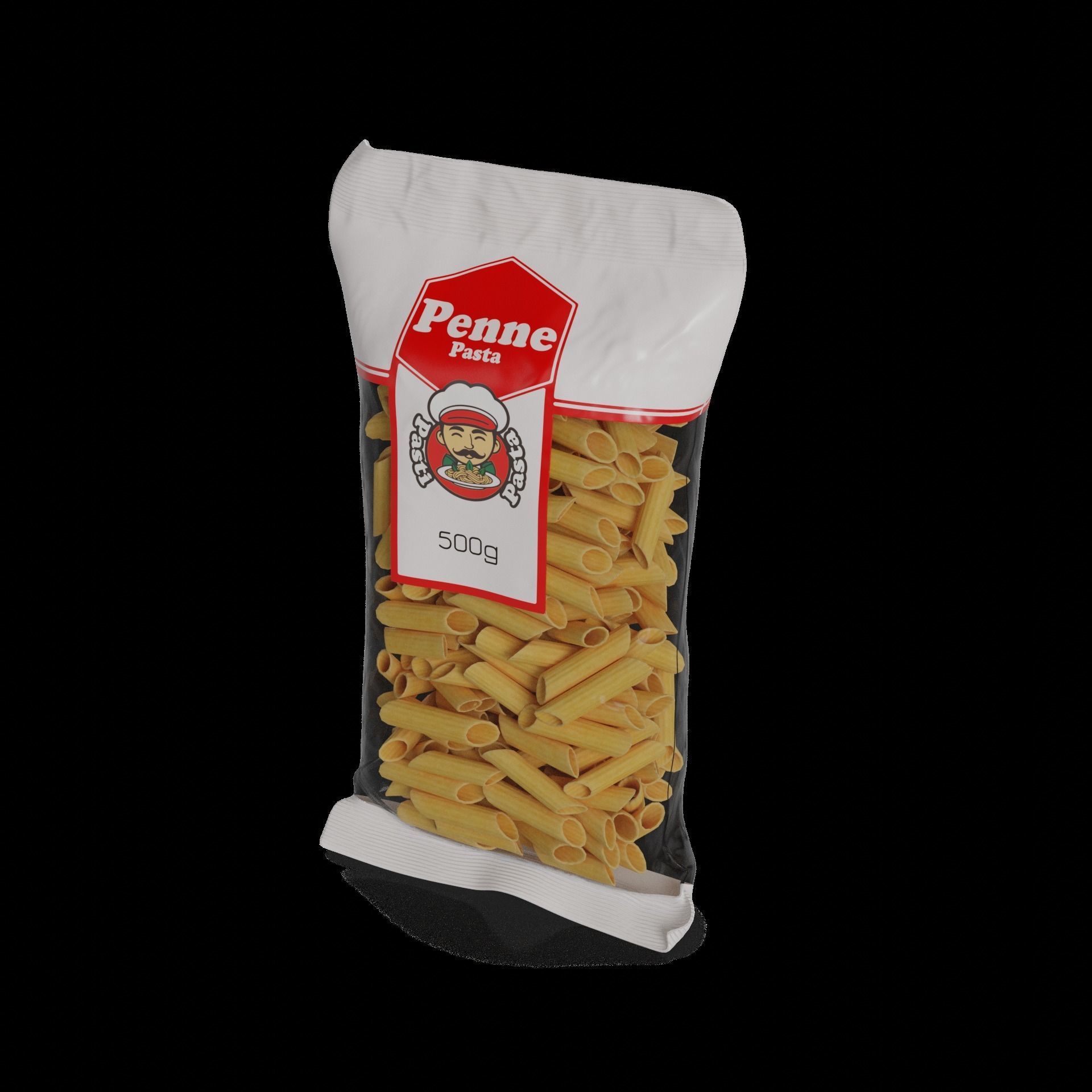 Penne fusilli macaroni vermicelli shells and shapes Penne Pasta 3D model_1
