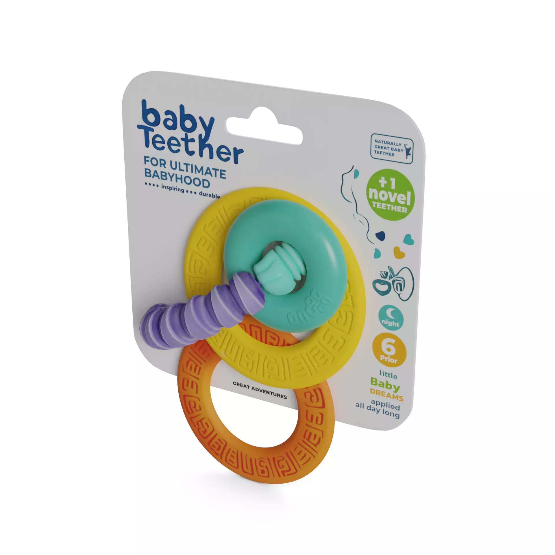 Baby feeding and care Baby Teether Low-poly 3D model_0