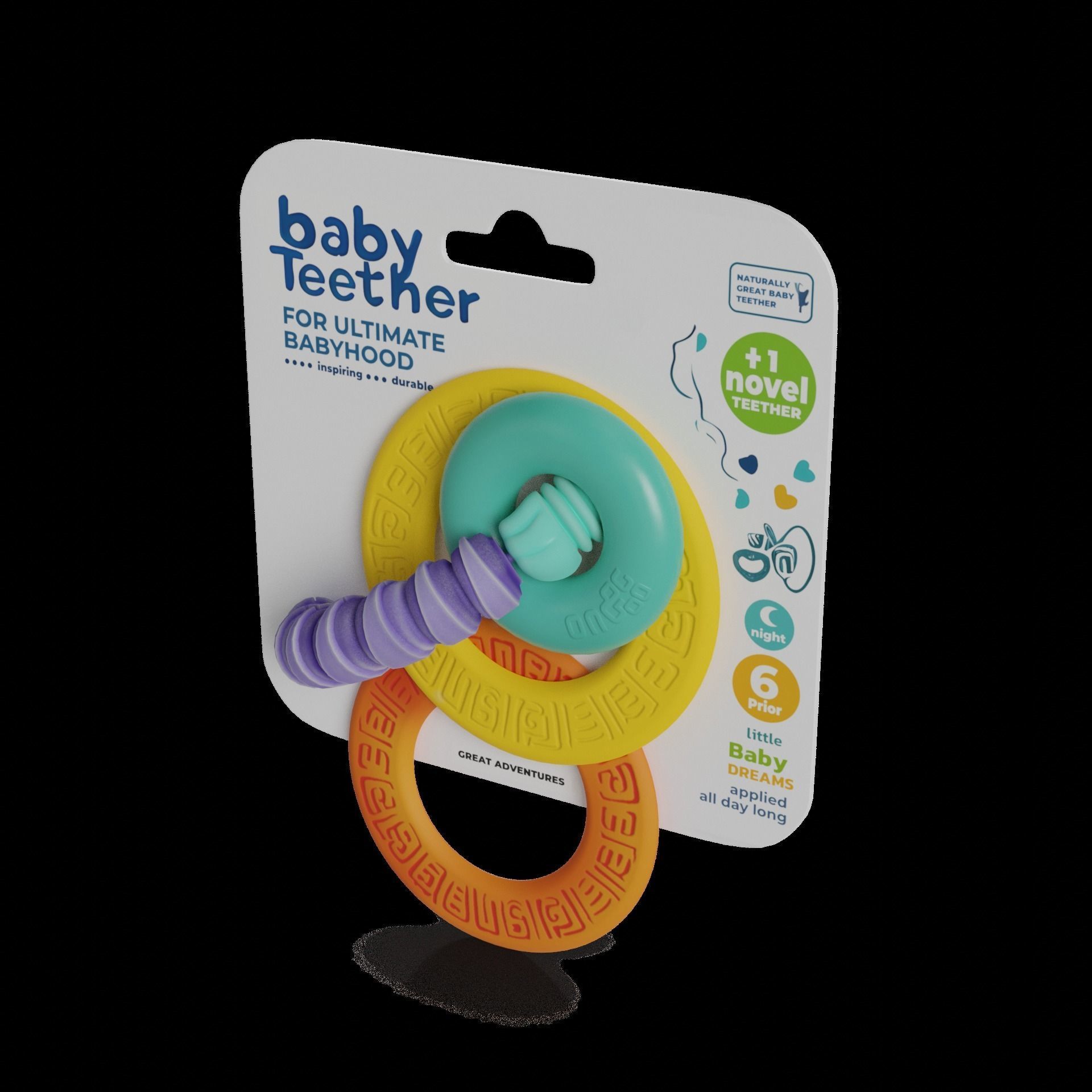 Baby feeding and care Baby Teether Low-poly 3D model_1