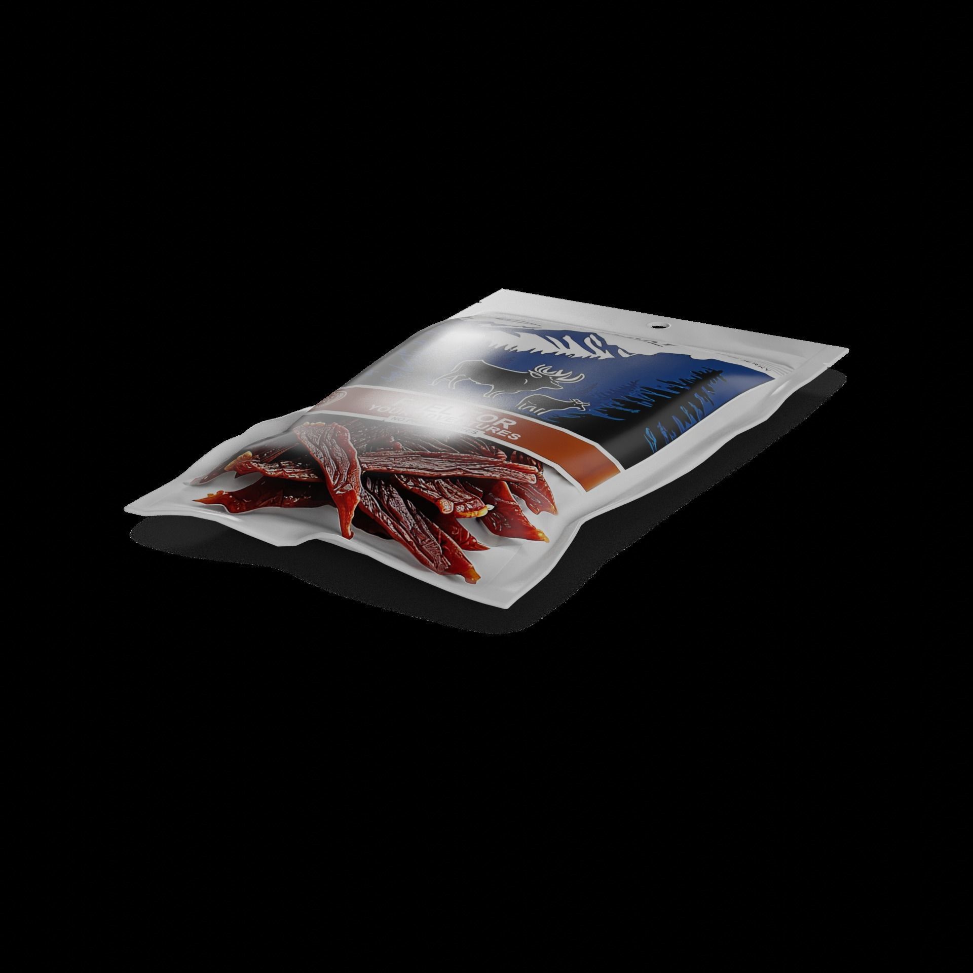 Meat snacks and cabanossi Beef Jerky Low-poly 3D model_1