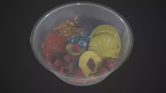 Granola Crunchy Fruit Granola Low-poly 3D model