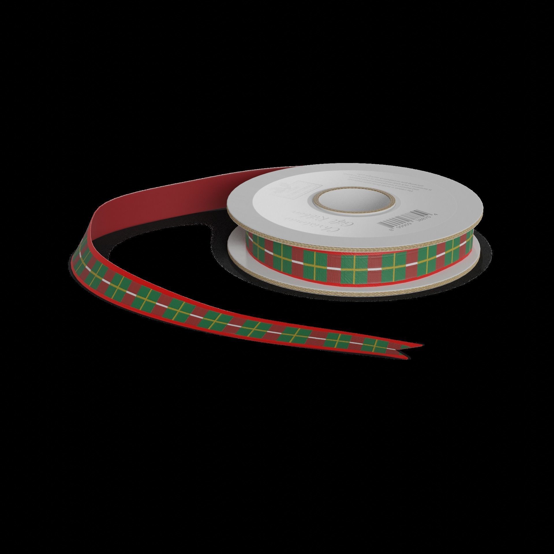 Gift Packaging Christmas Gift Ribbon Low-poly 3D model_1