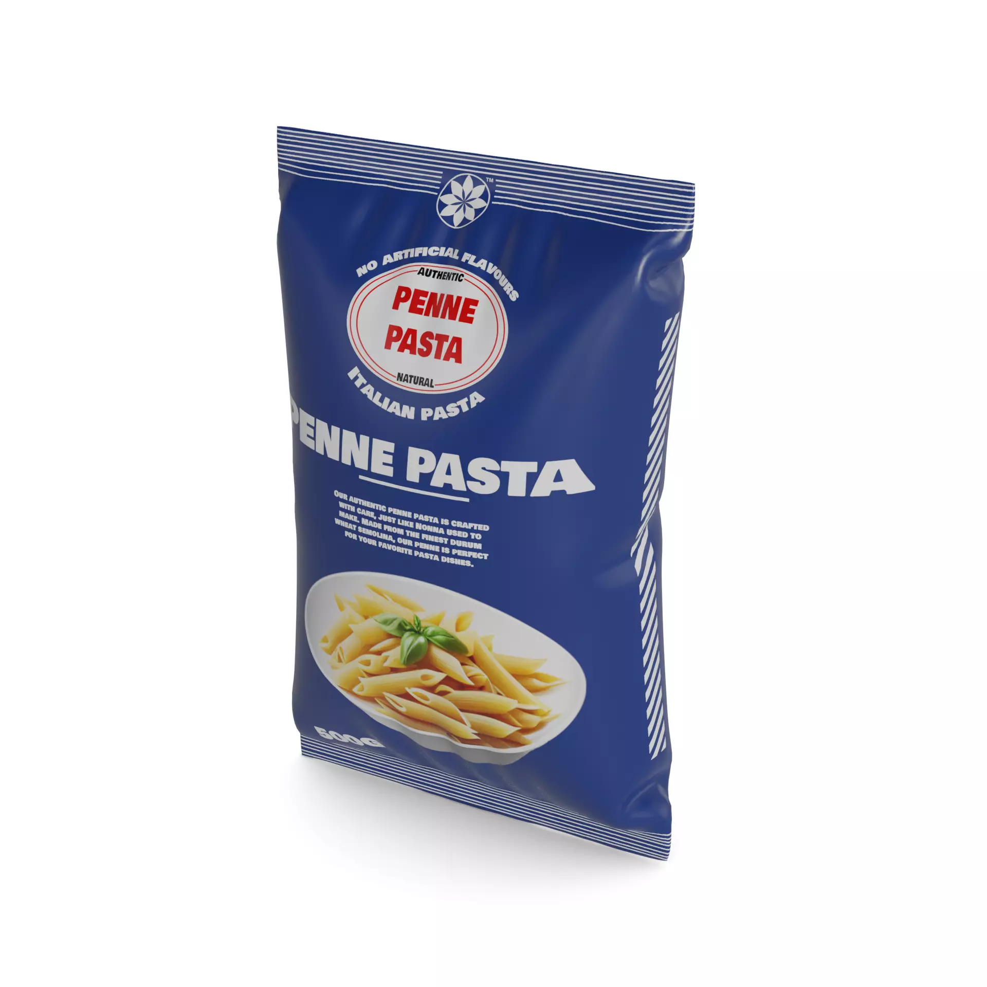 Penne fusilli macaroni vermicelli shells and shapes Penne Pasta Low-poly 3D model_0