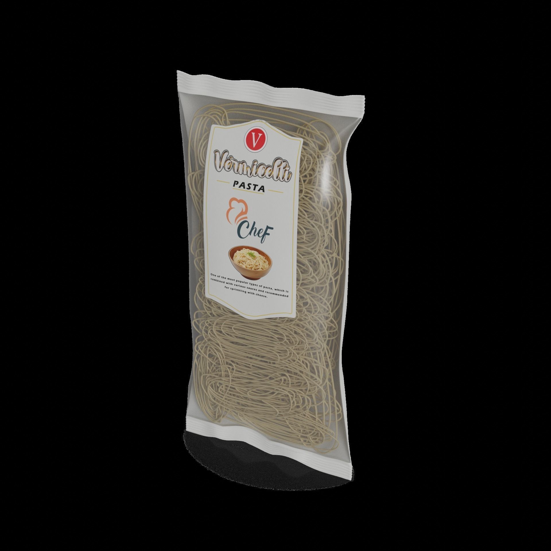 Penne fusilli macaroni vermicelli shells and shapes Vermicell... 3D model_1