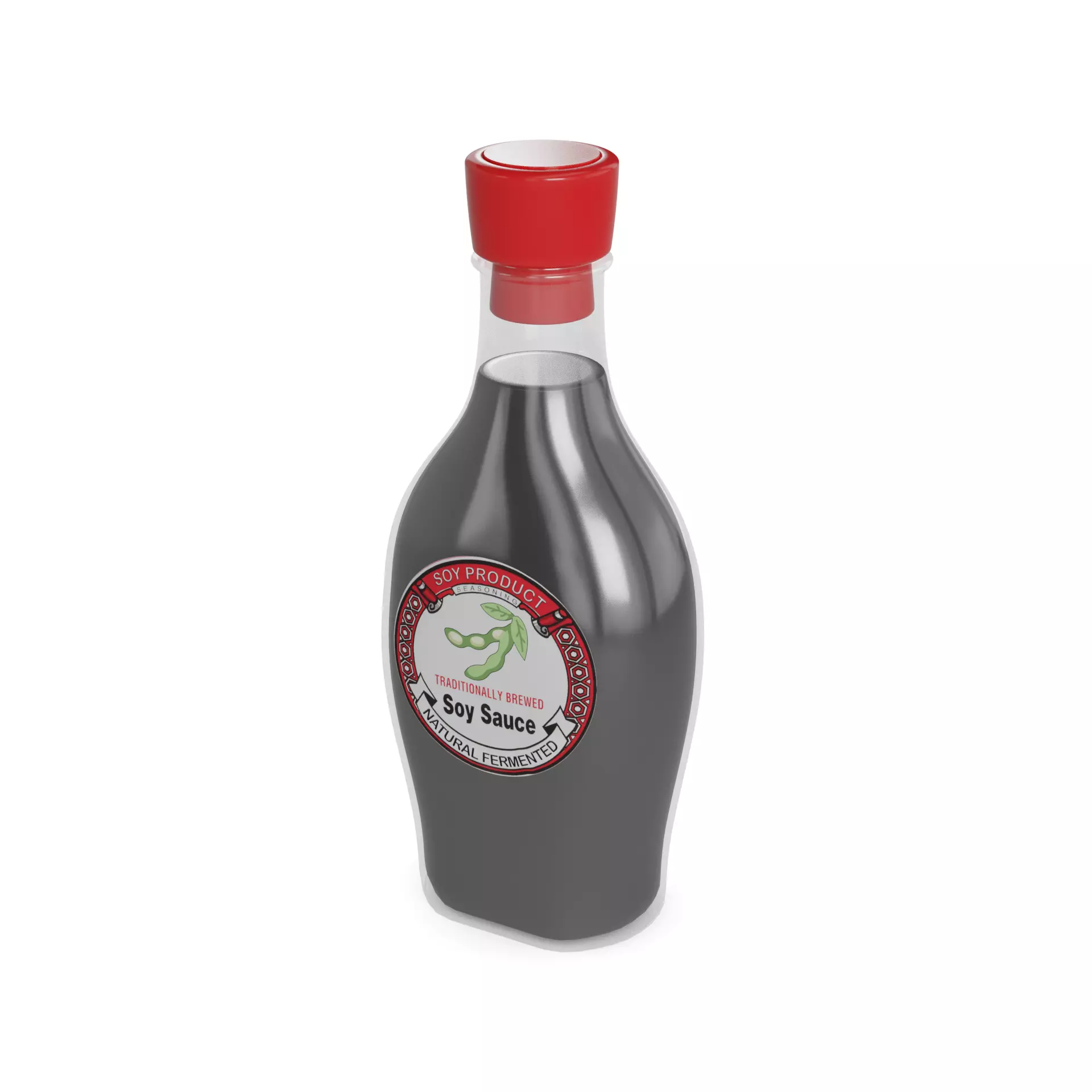 Soy products Soy sauce Low-poly 3D model_0