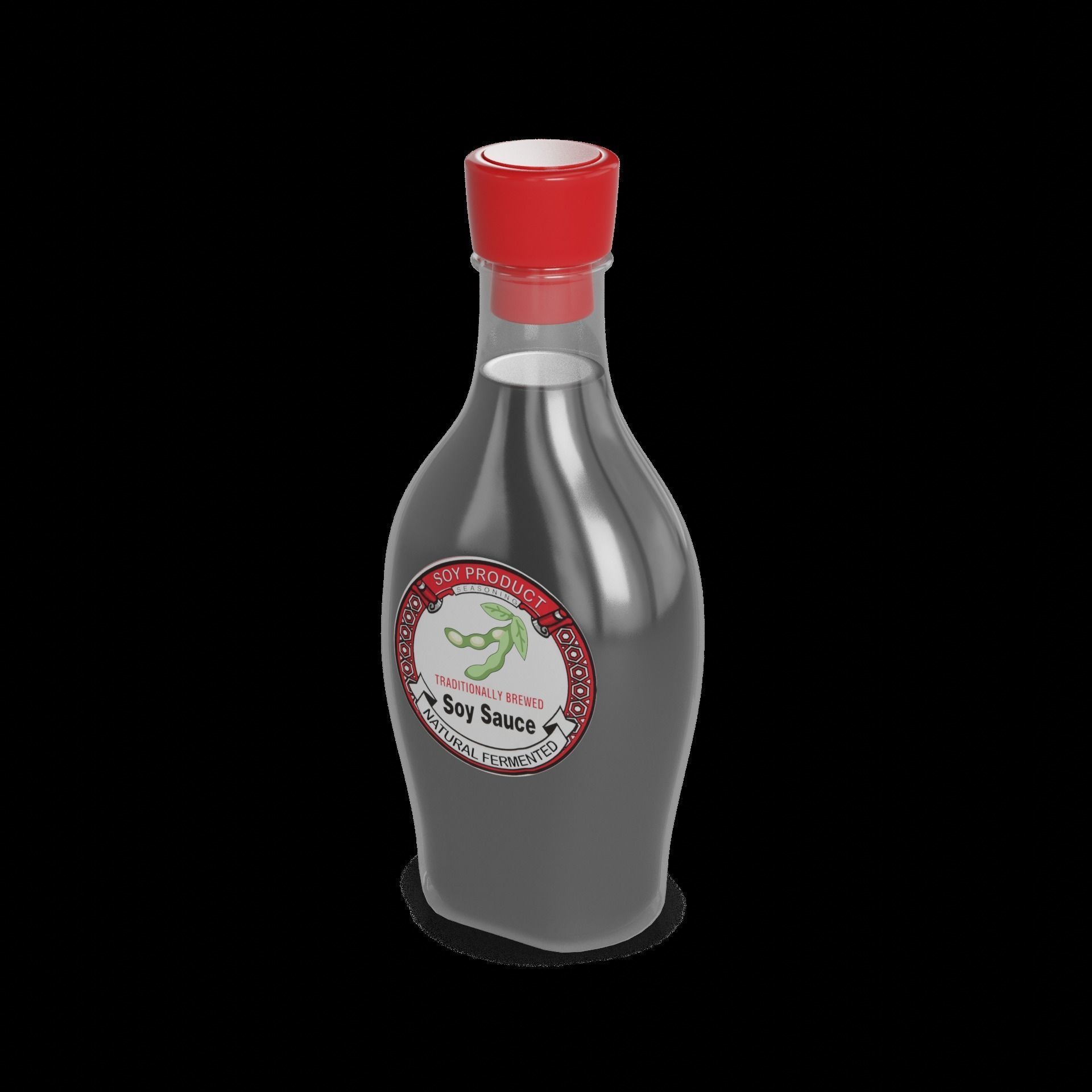 Soy products Soy sauce Low-poly 3D model_1