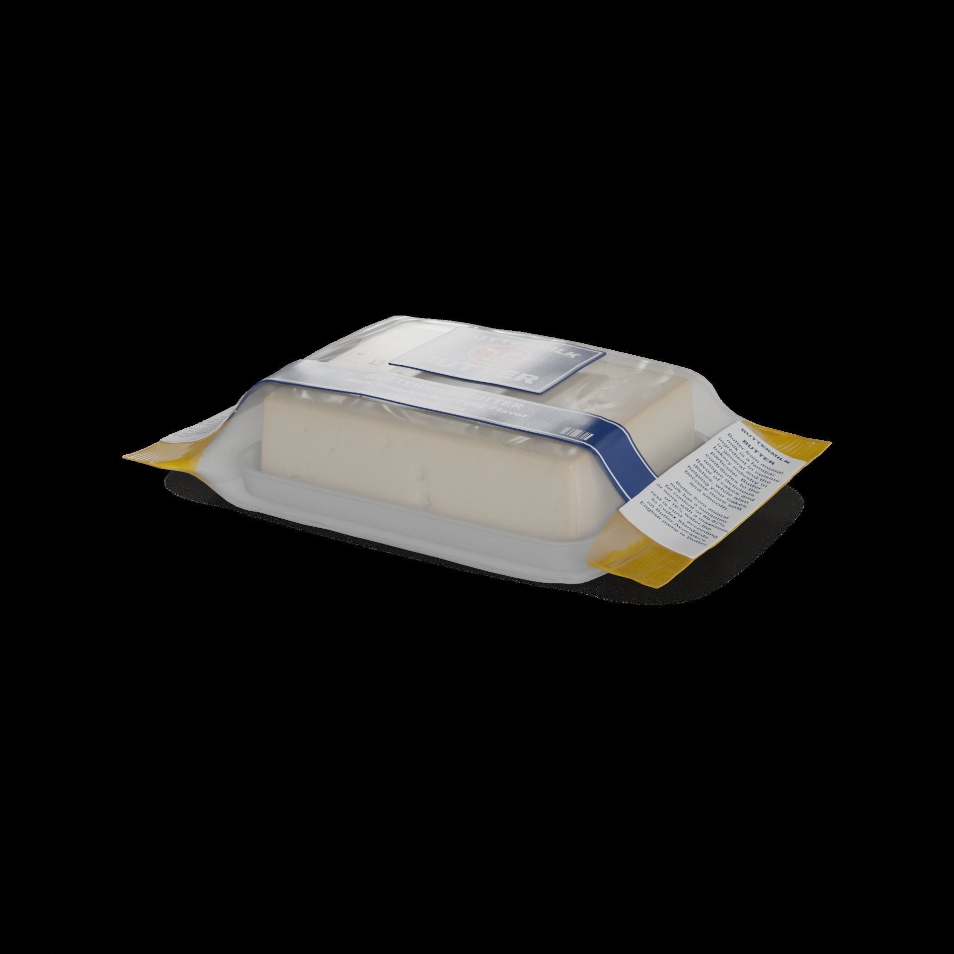 Butter Buttermilk Butter Low-poly 3D model_1