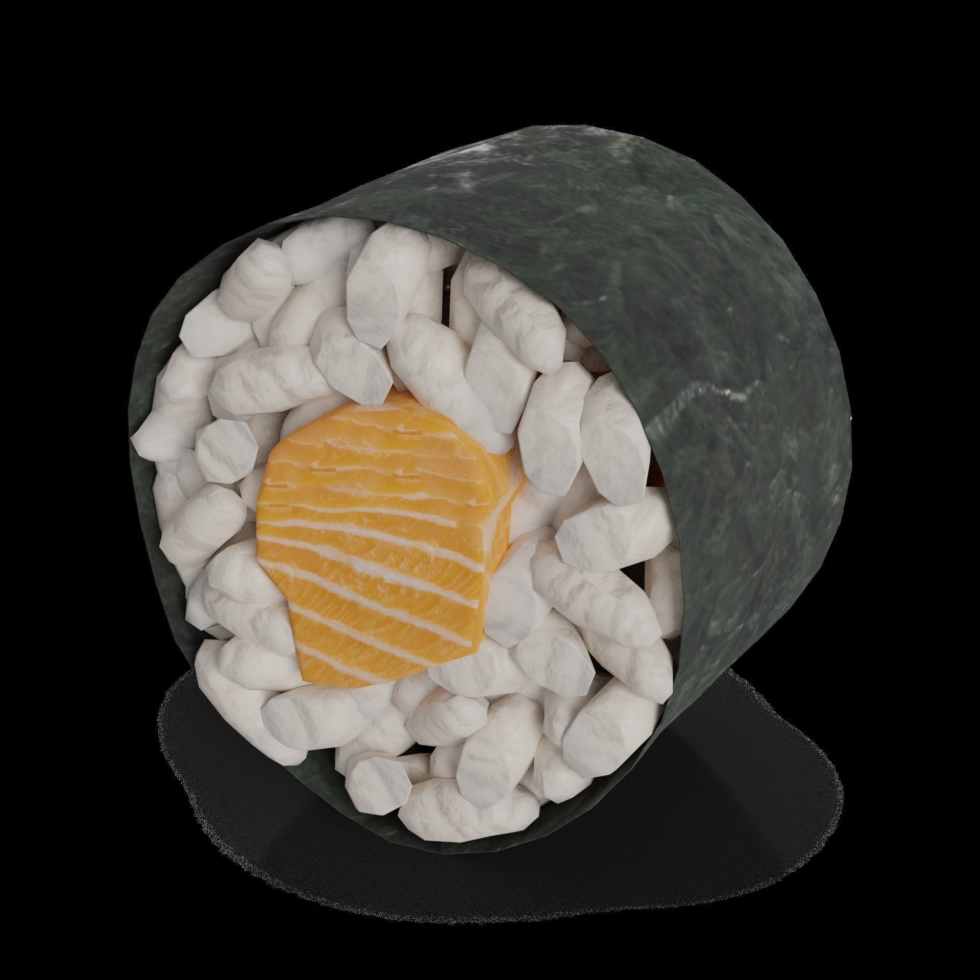 Sushi Salmon curry sauce Low-poly 3D model_1