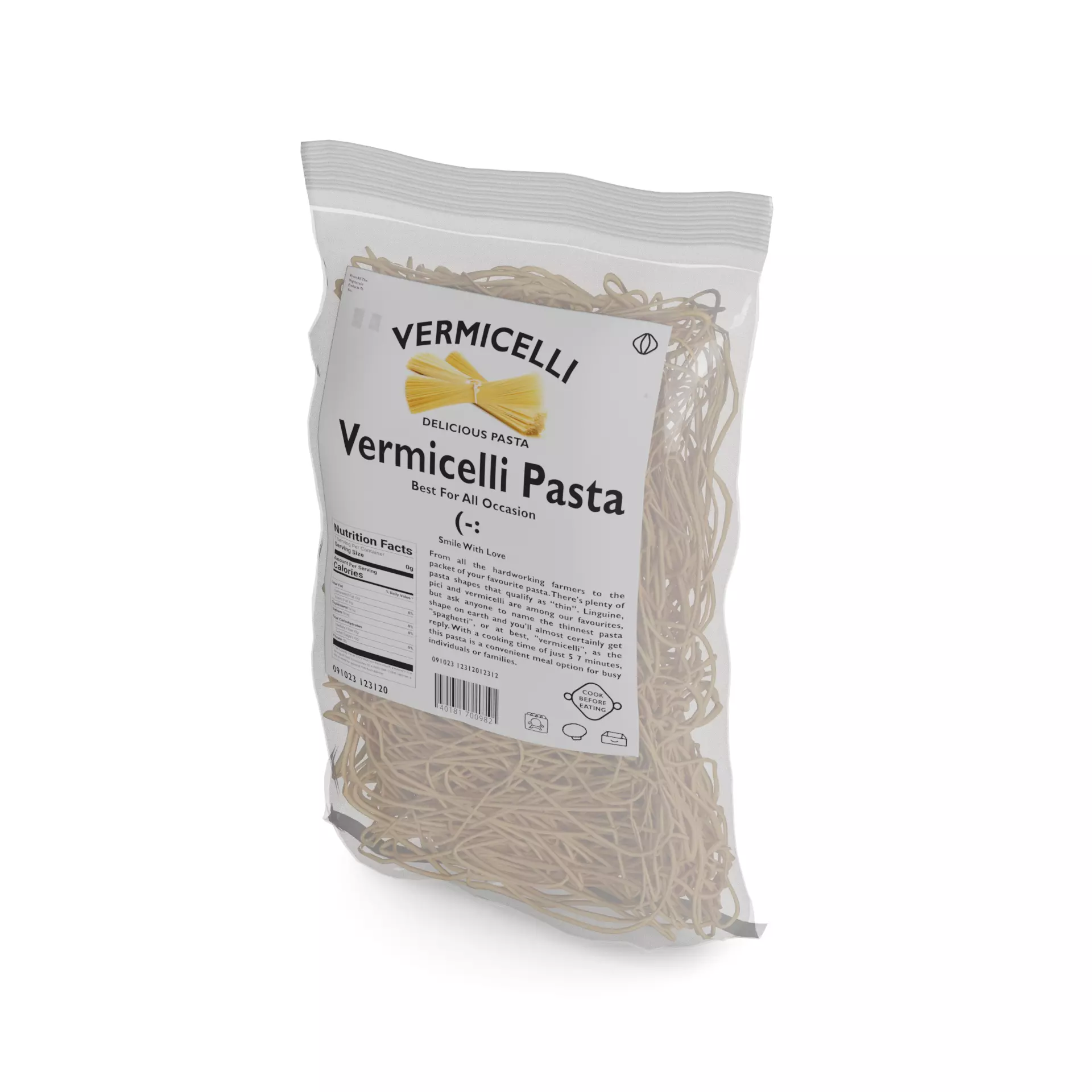 Penne fusilli macaroni vermicelli shells and shapes Vermicell... 3D model