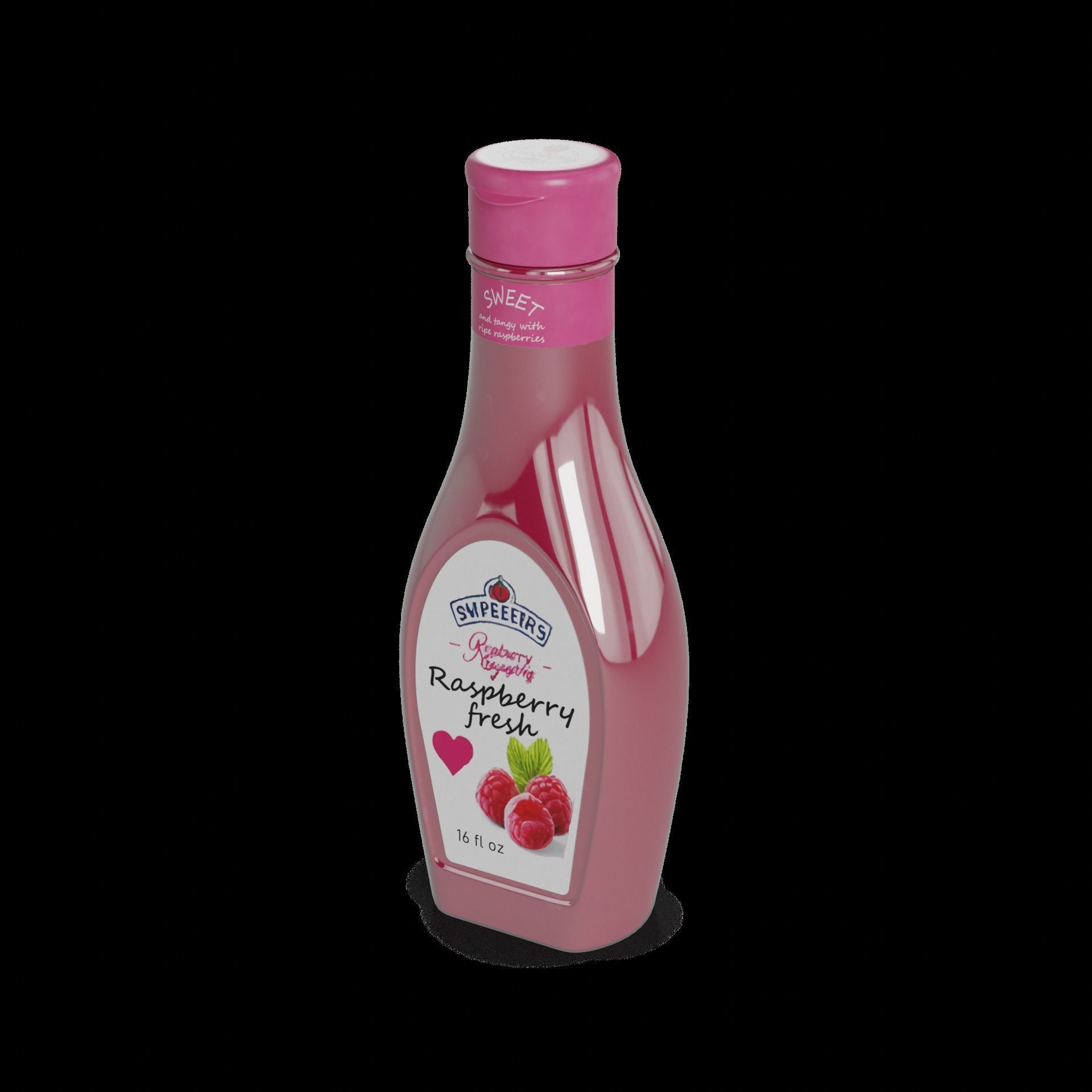 Salad dressings Raspberry Vinaigrette Low-poly 3D model_1