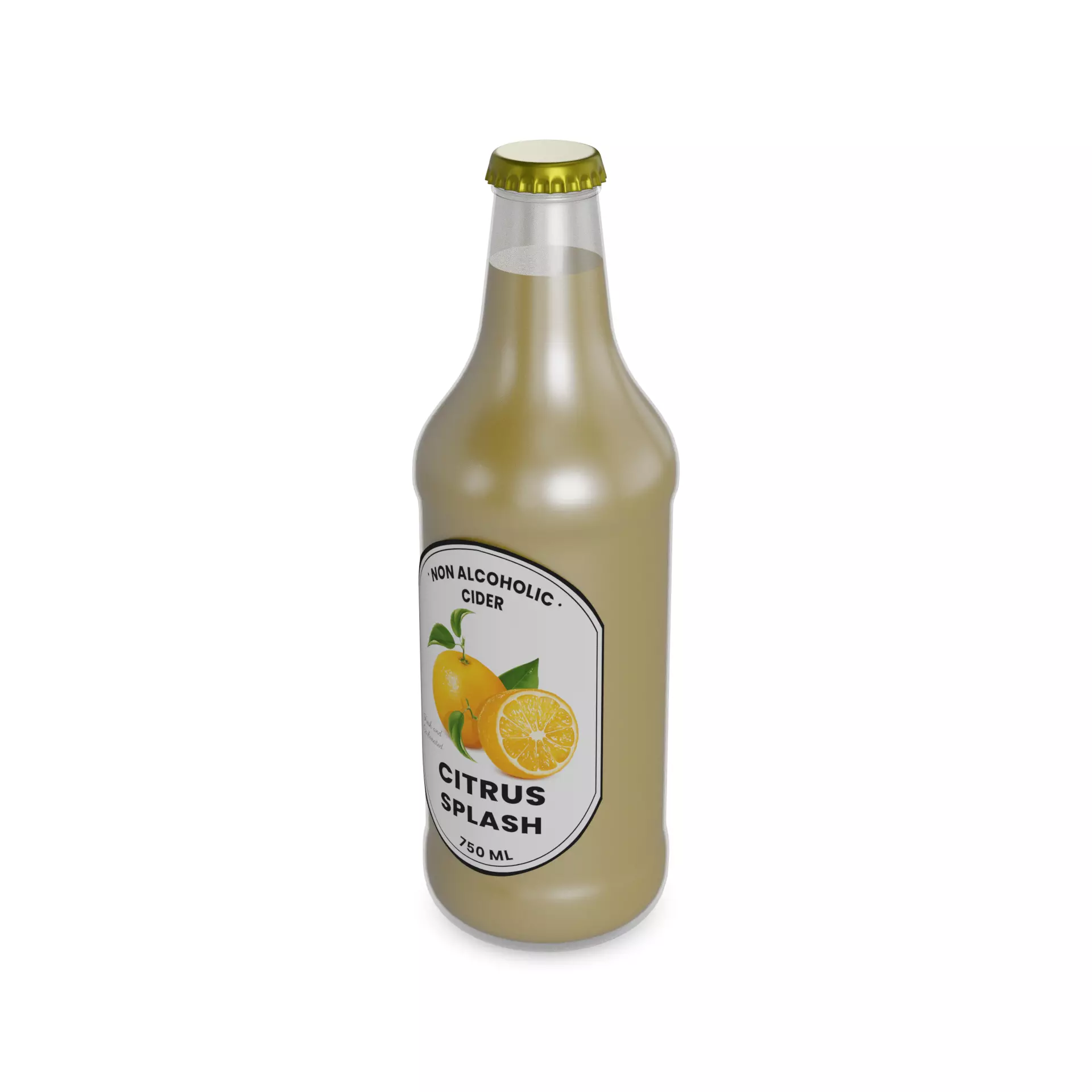 Non-alcoholic cider Citrus Splash Low-poly 3D model_0