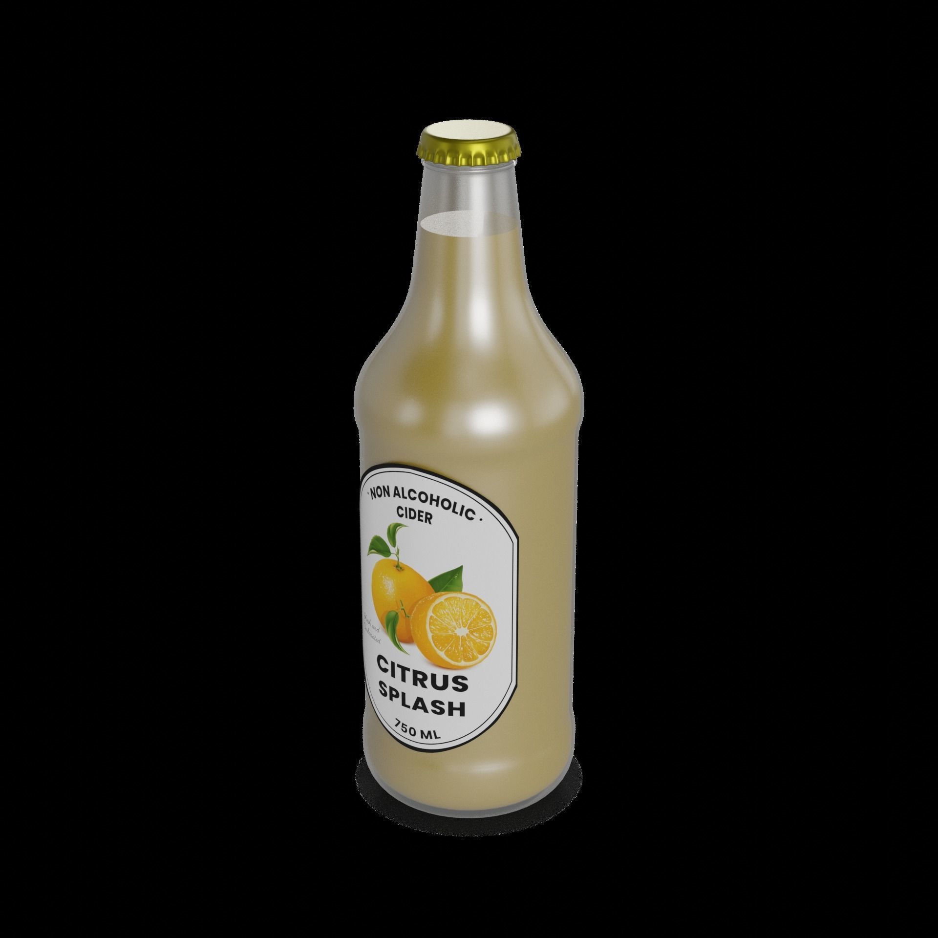 Non-alcoholic cider Citrus Splash Low-poly 3D model_1