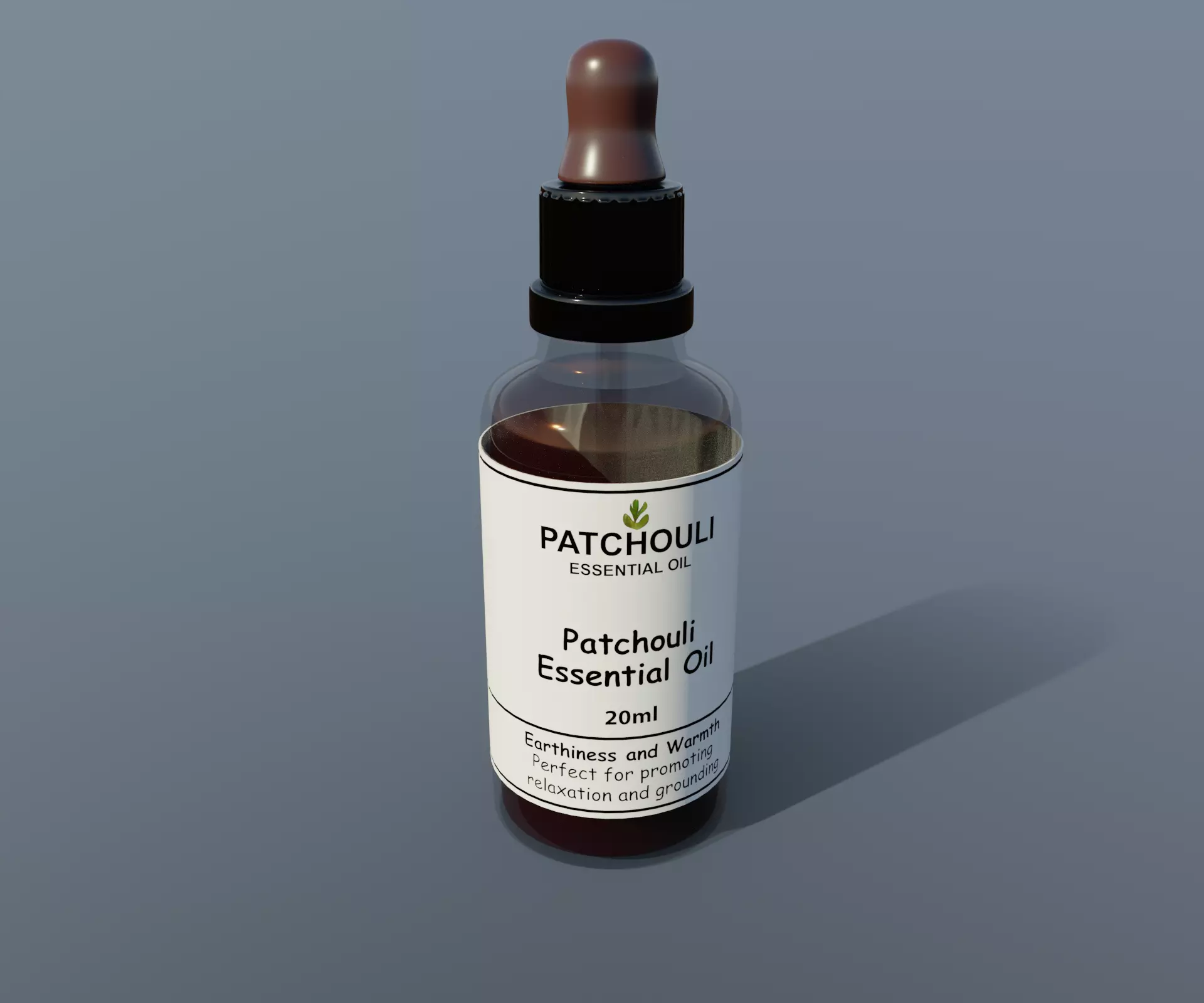 Essential oils Patchouli Essential Oil Low-poly 3D model_0