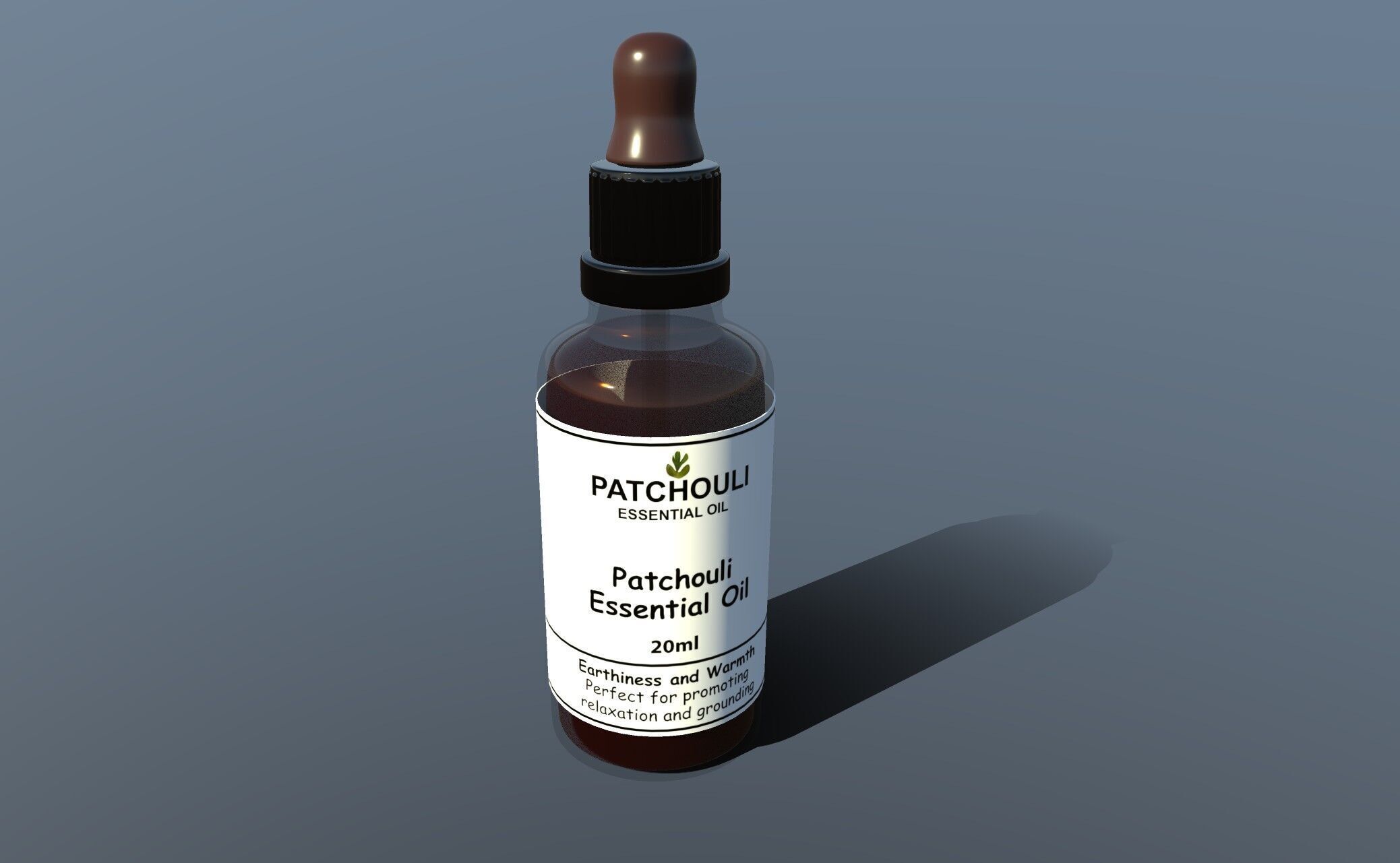 Essential oils Patchouli Essential Oil Low-poly 3D model_2