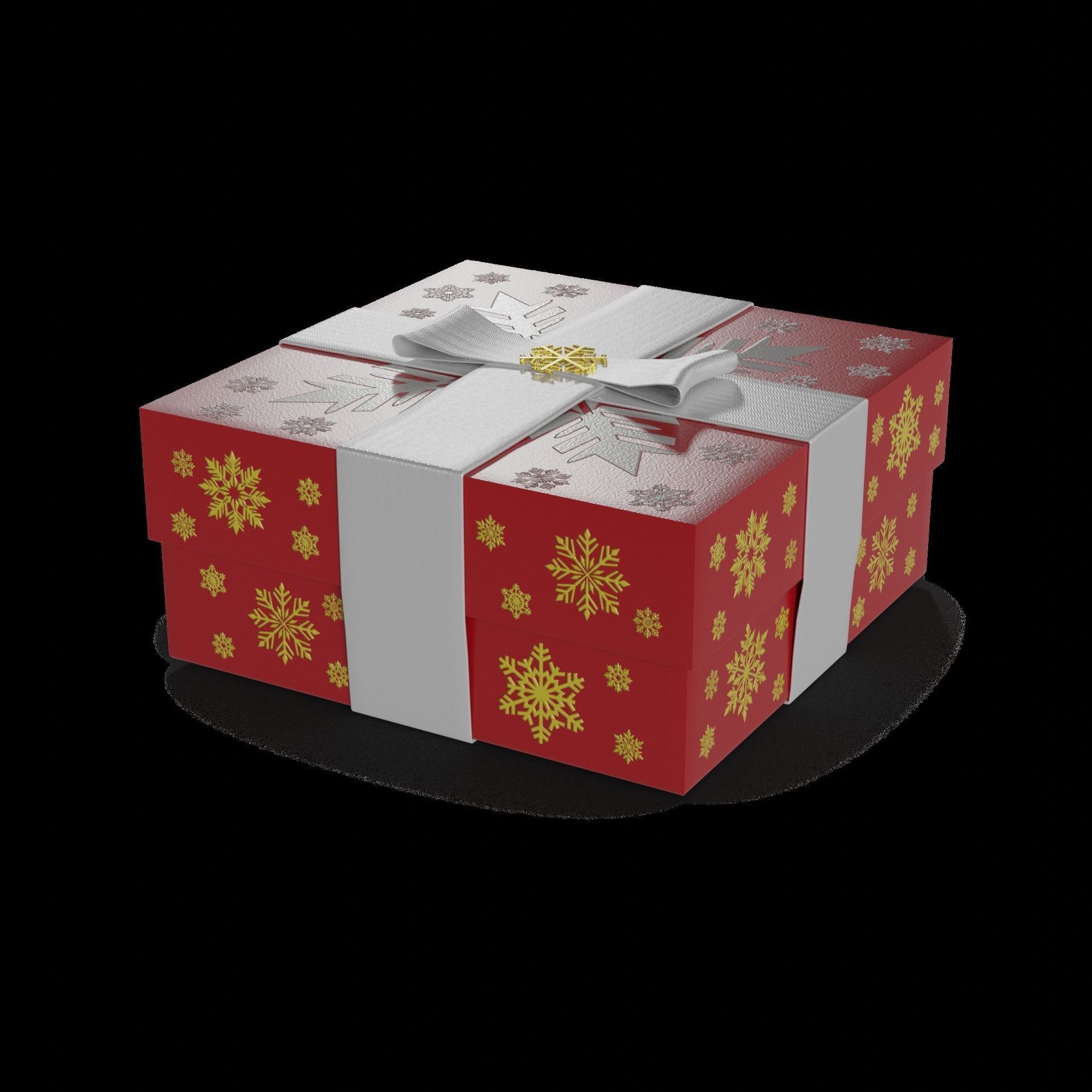 Gift Packaging Christmas Gift Box Low-poly 3D model_1