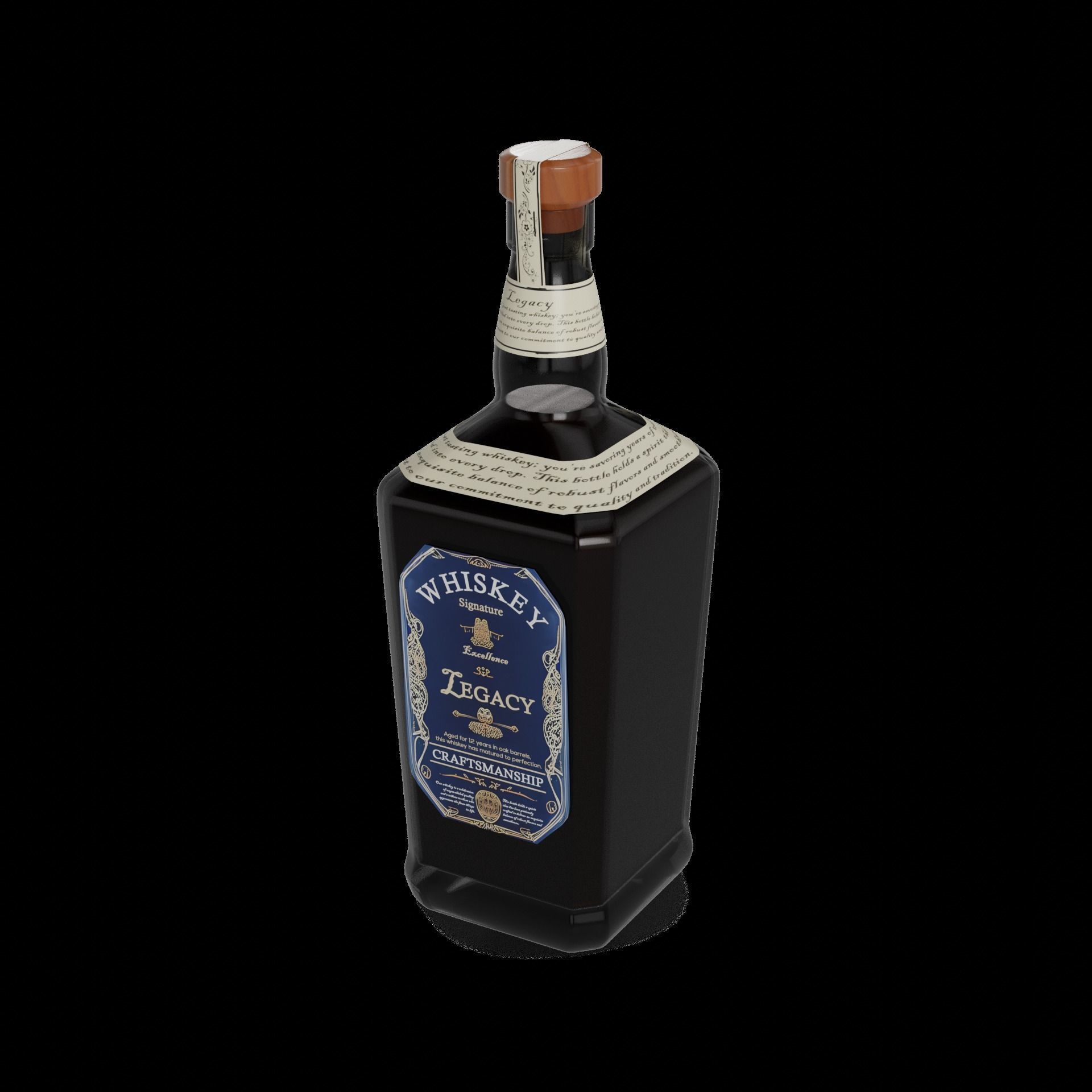 Whiskey Whiskey Low-poly 3D model_1