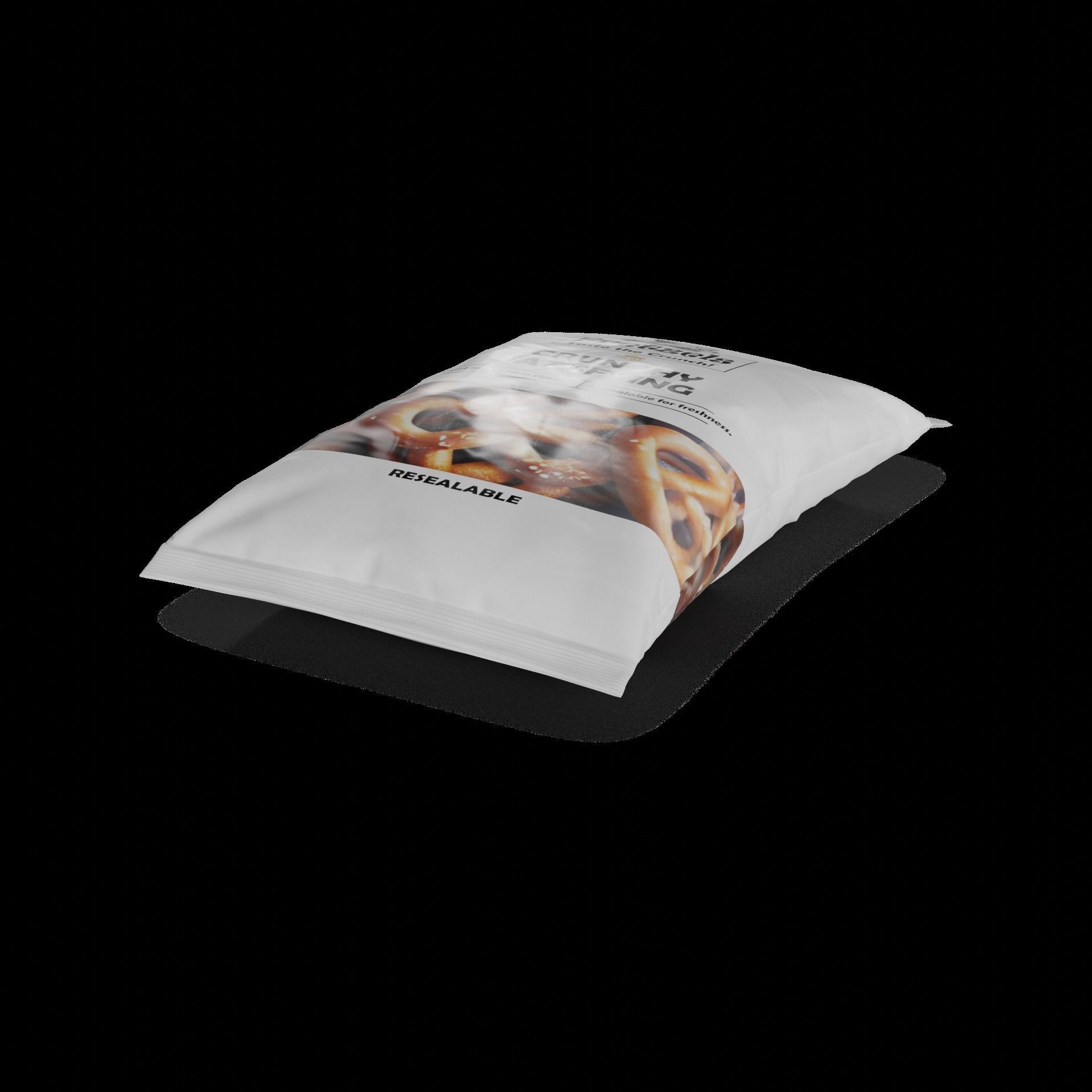 Crackers and salty sticks Salted Pretzels Low-poly 3D model_1