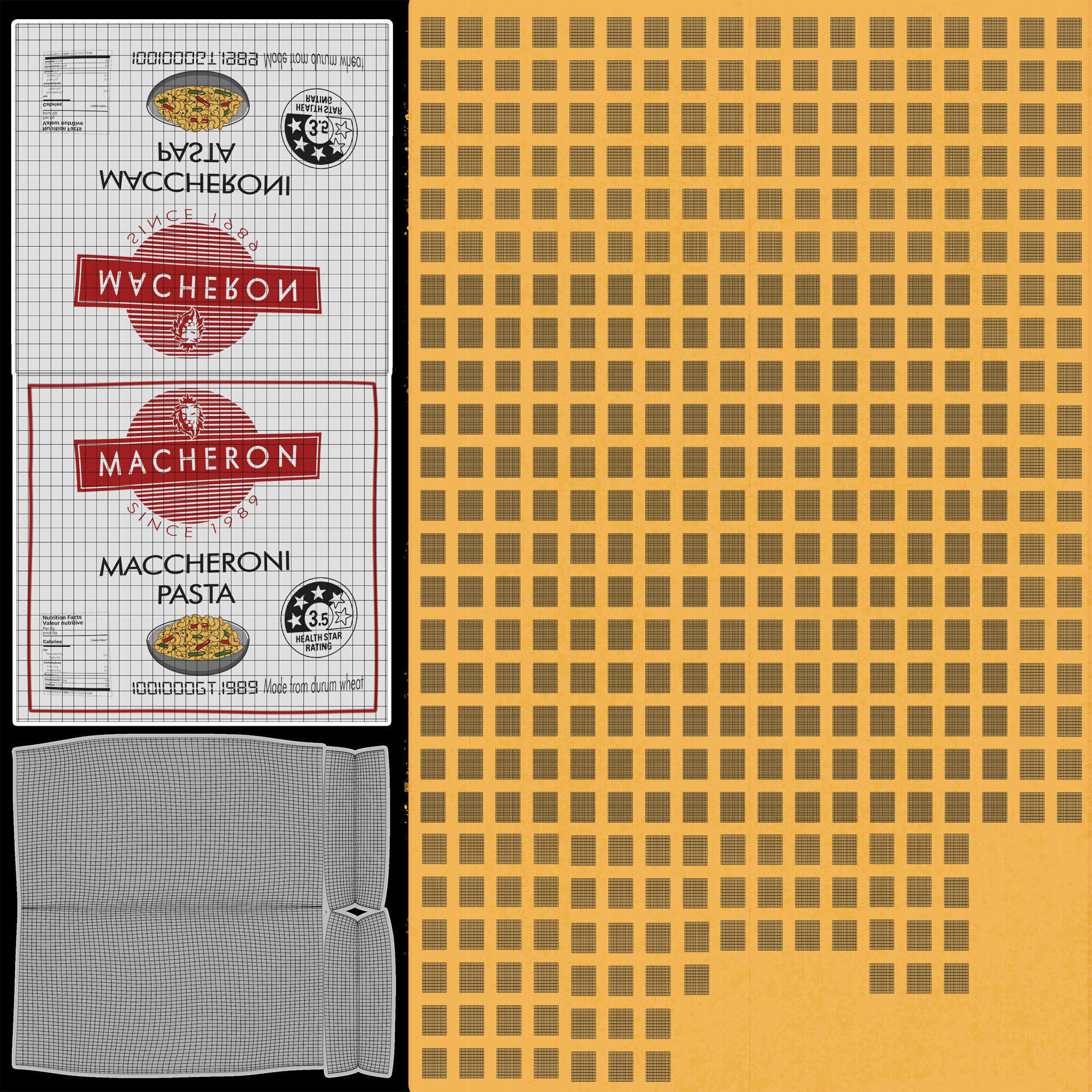 Macaroni shells and shapes Maccheroni Pasta 3D model_13