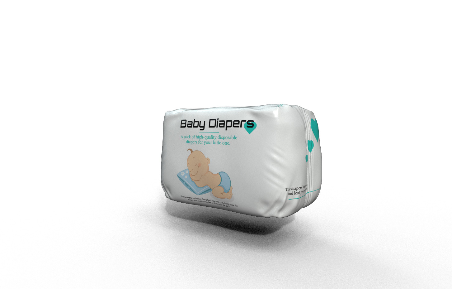 Baby feeding and care Baby Diapers 3D model_2