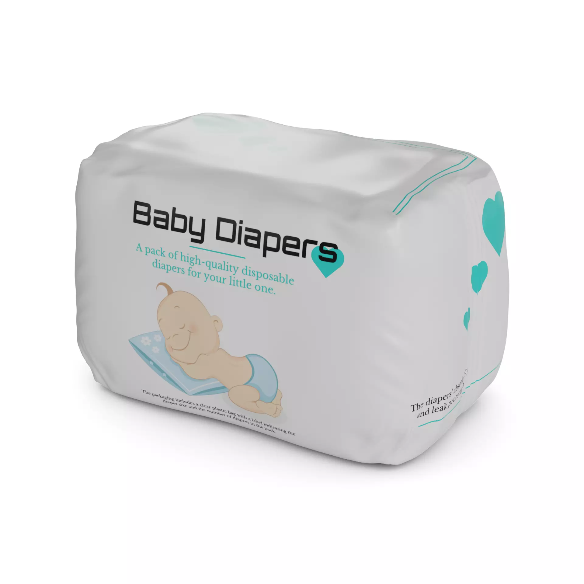 Baby feeding and care Baby Diapers 3D model_0