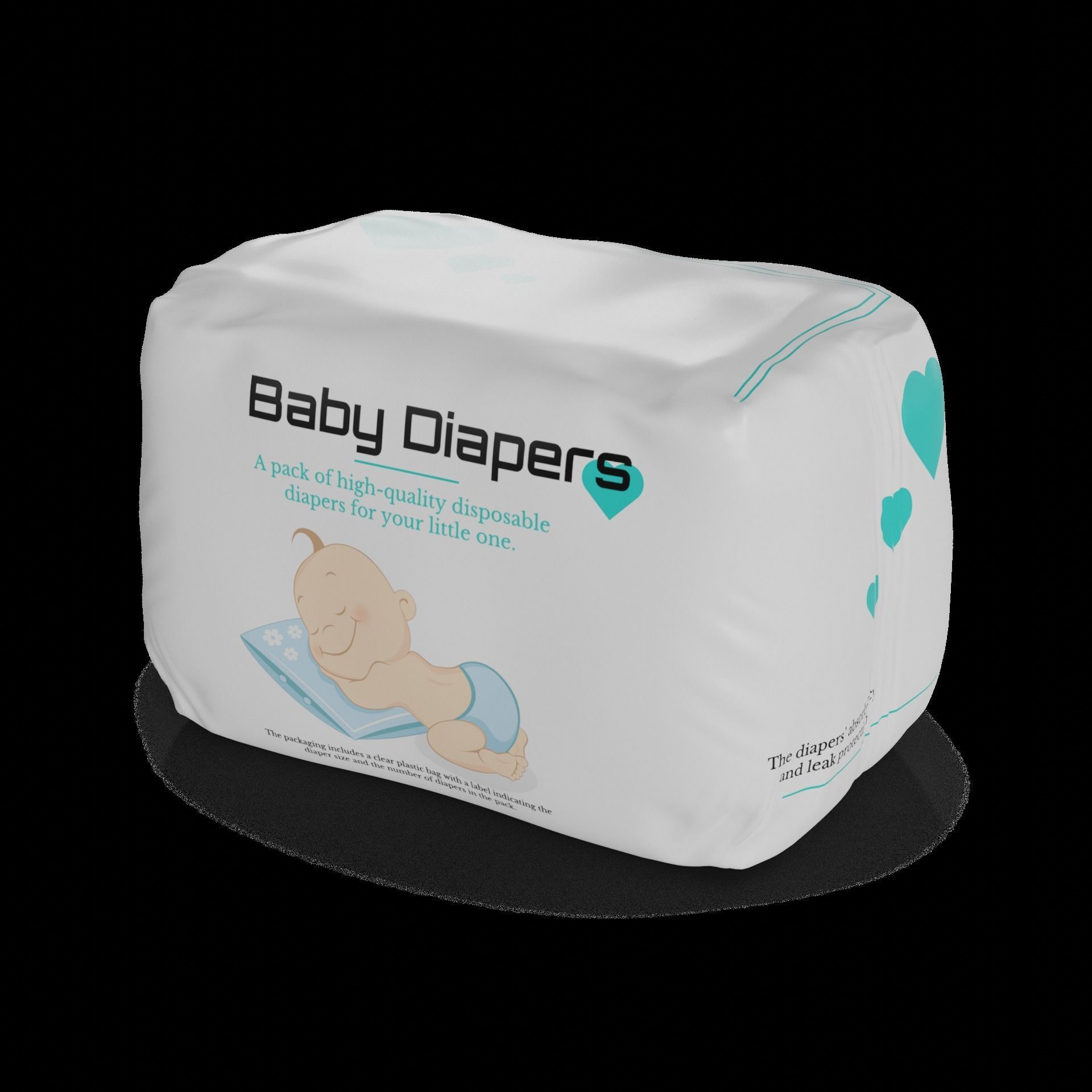 Baby feeding and care Baby Diapers 3D model_3