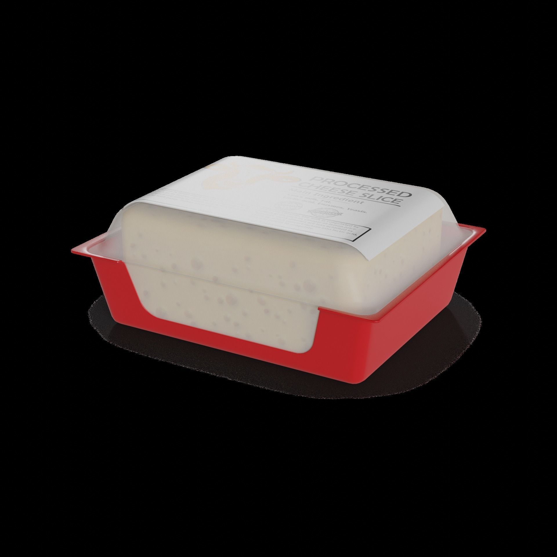 Processed cheese Processed Cheese Slice Low-poly 3D model_1