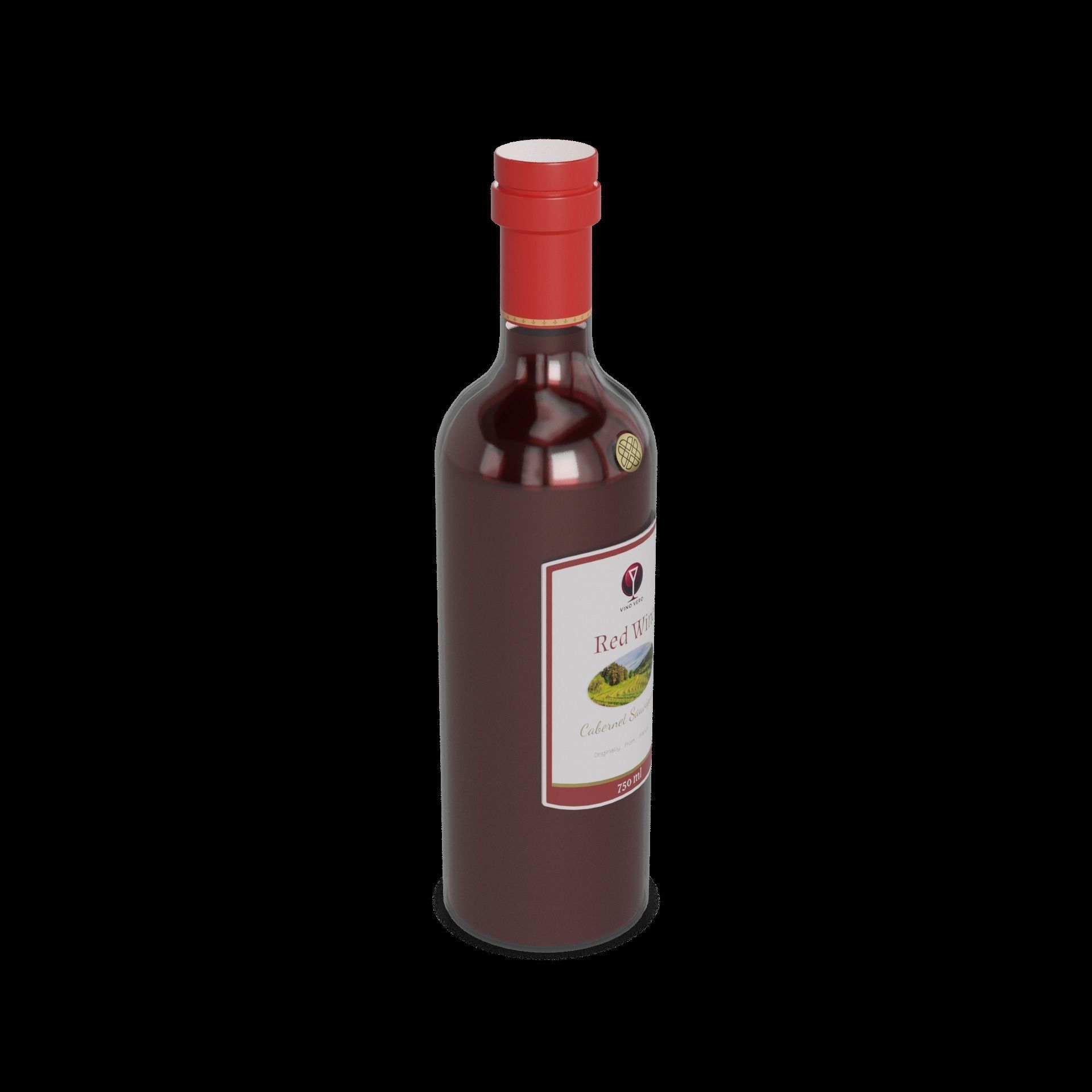 Vinegar and concentrated lemon juice Red Wine Vinegar Low-poly 3D model_1