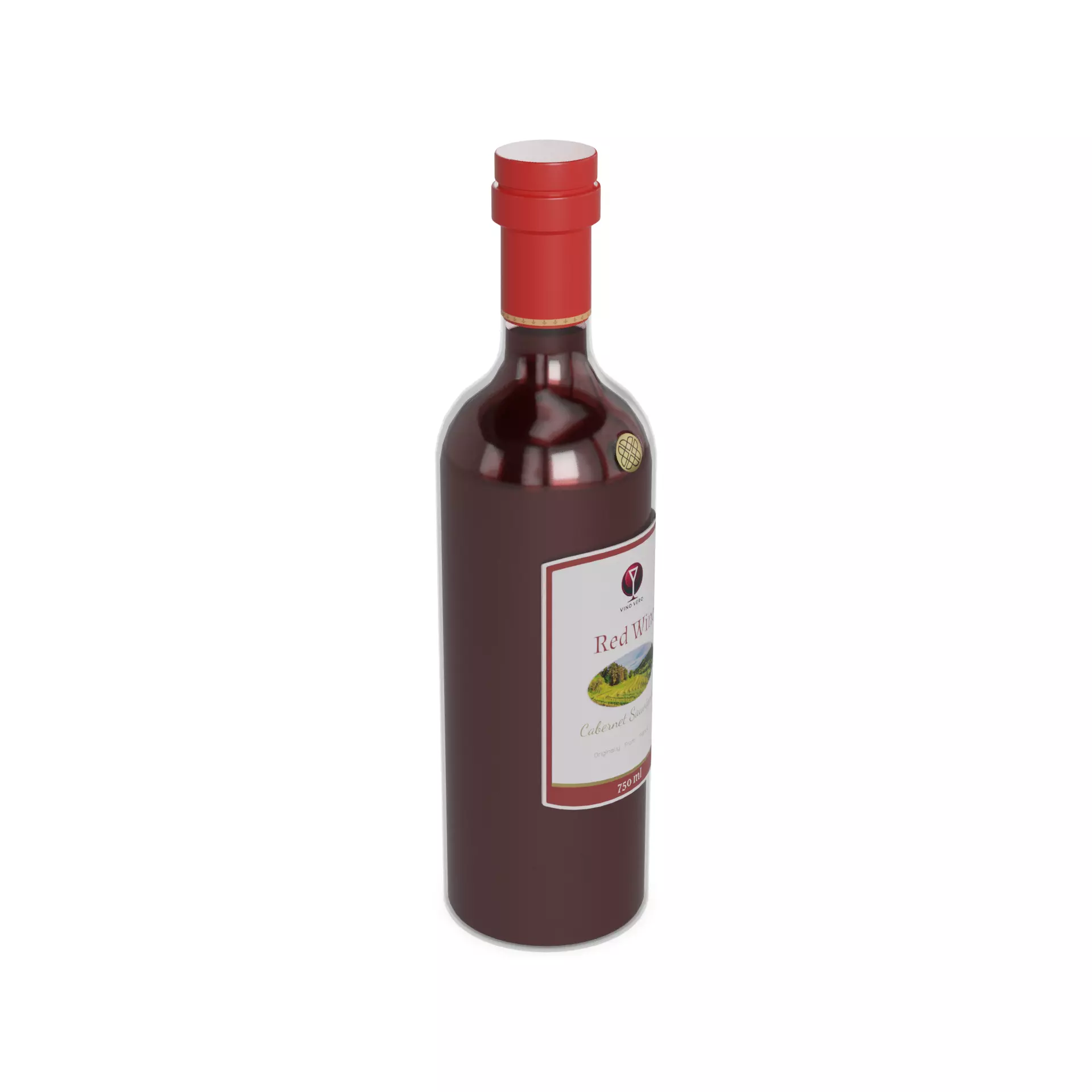 Vinegar and concentrated lemon juice Red Wine Vinegar Low-poly 3D model_0