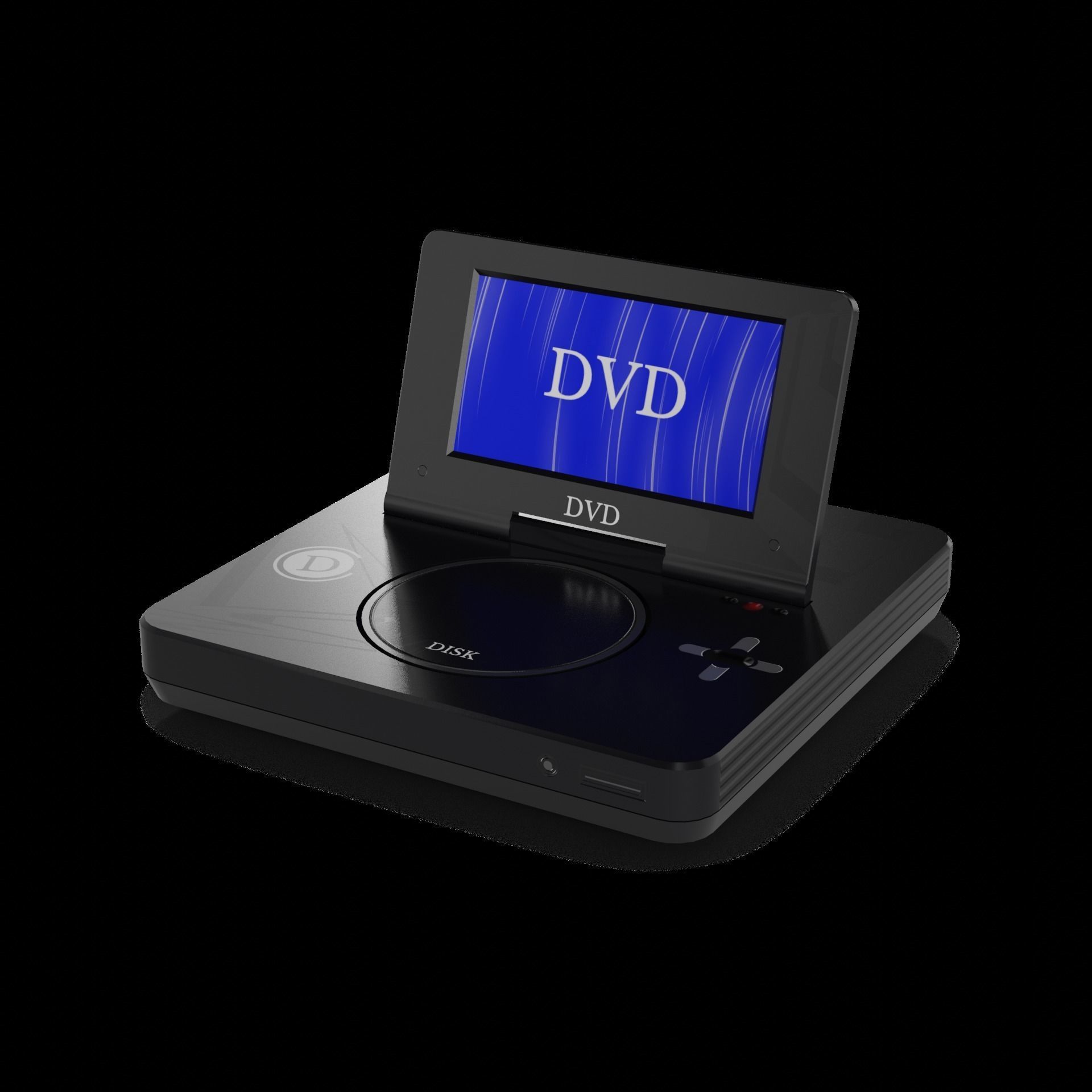 Personal electronic devices and accessories Portable DVD Player Low-poly 3D model_1