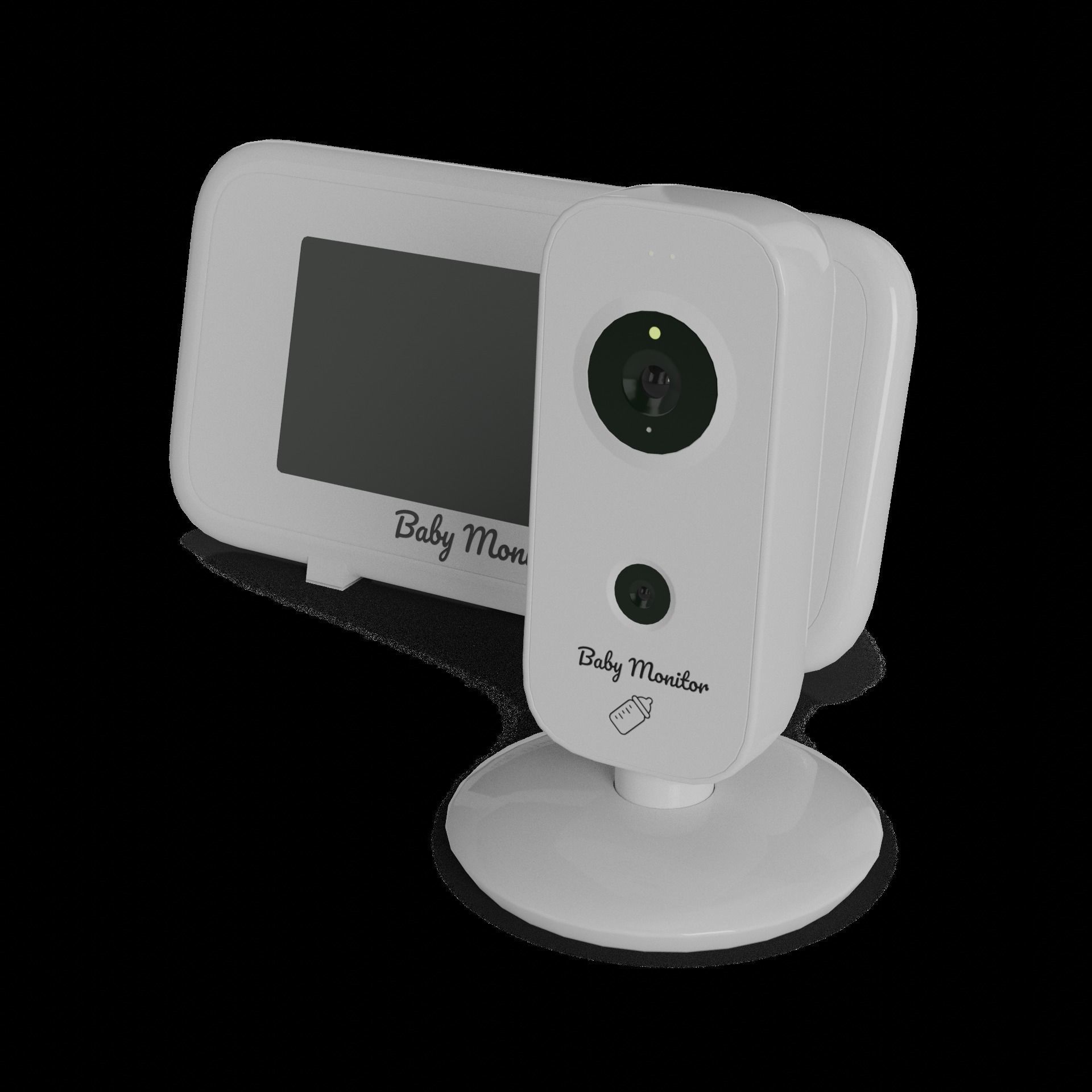 Baby feeding and care Baby Monitor Low-poly 3D model_1