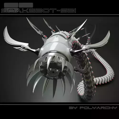 Snakebot-RS1 futuristic creature with long tentacles 3D model