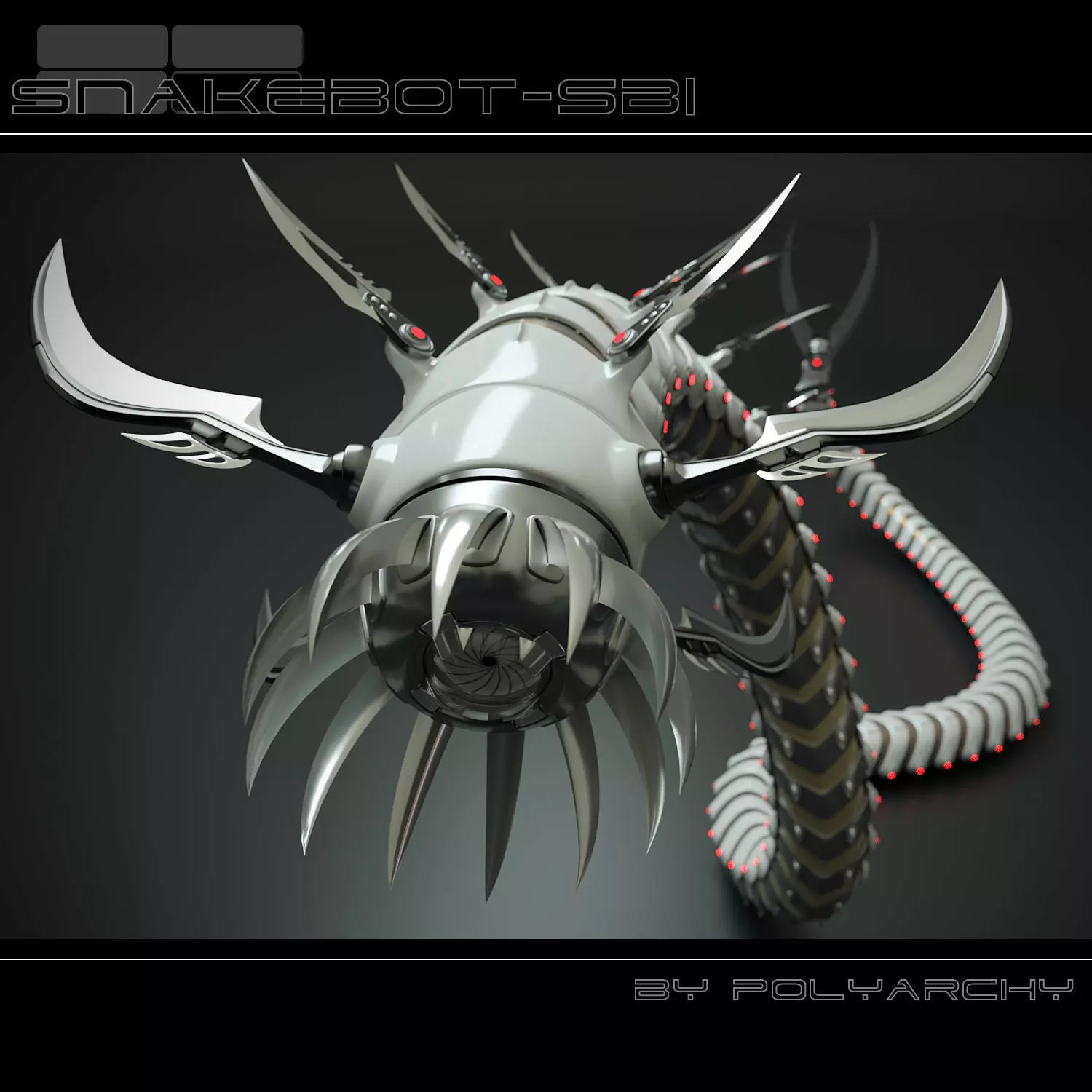 Snakebot-RS1 futuristic creature with long tentacles 3D model_0