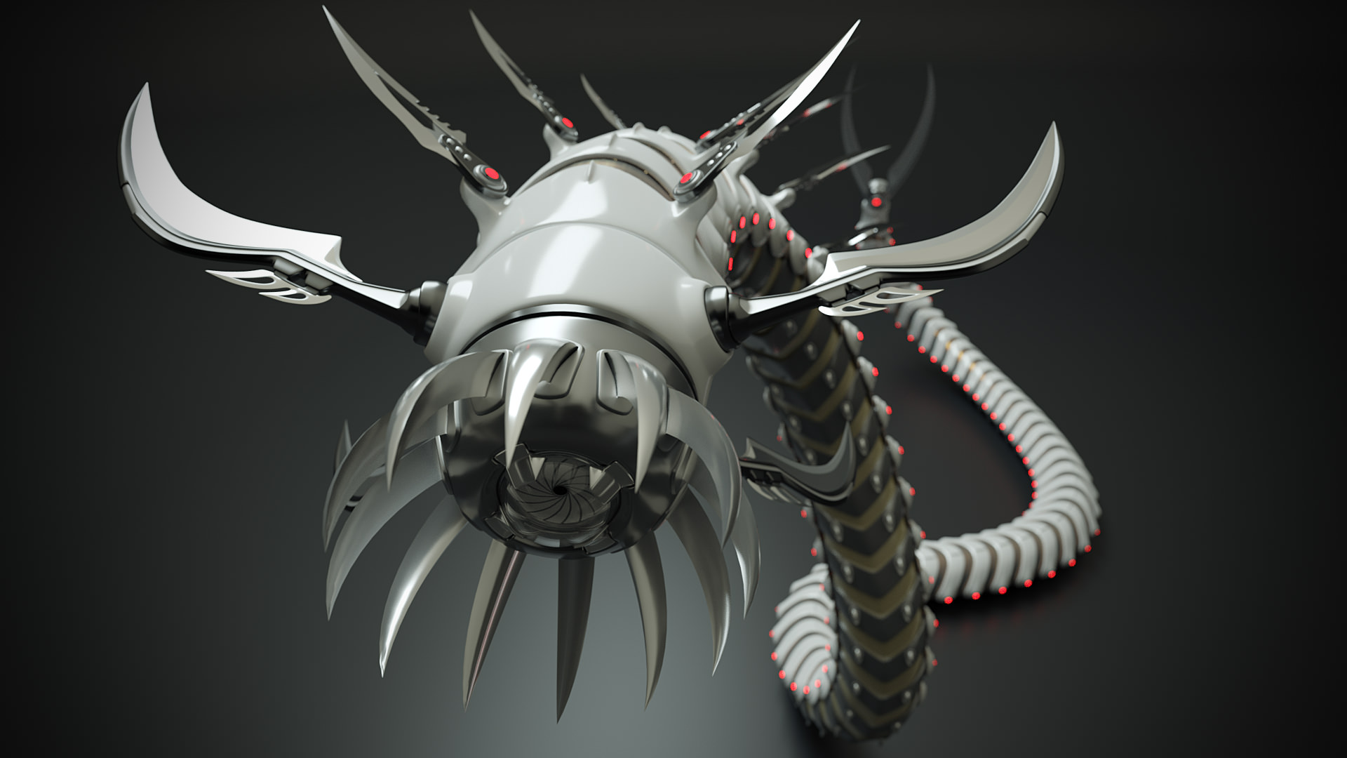 Snakebot-RS1 futuristic creature with long tentacles 3D model_11