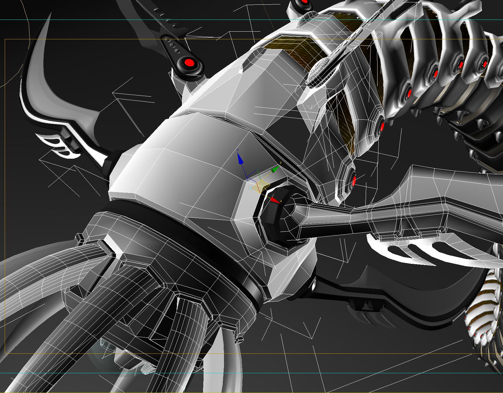 Snakebot-RS1 futuristic creature with long tentacles 3D model_15