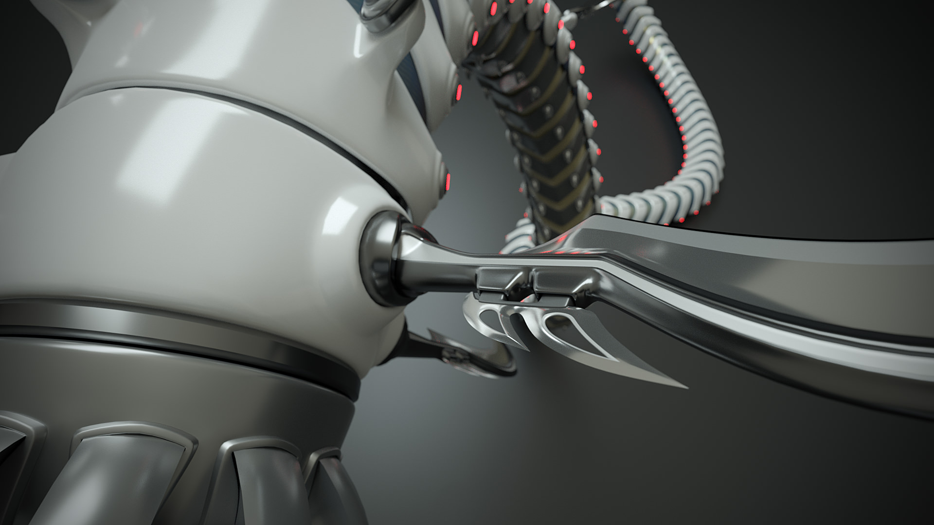 Snakebot-RS1 futuristic creature with long tentacles 3D model_8