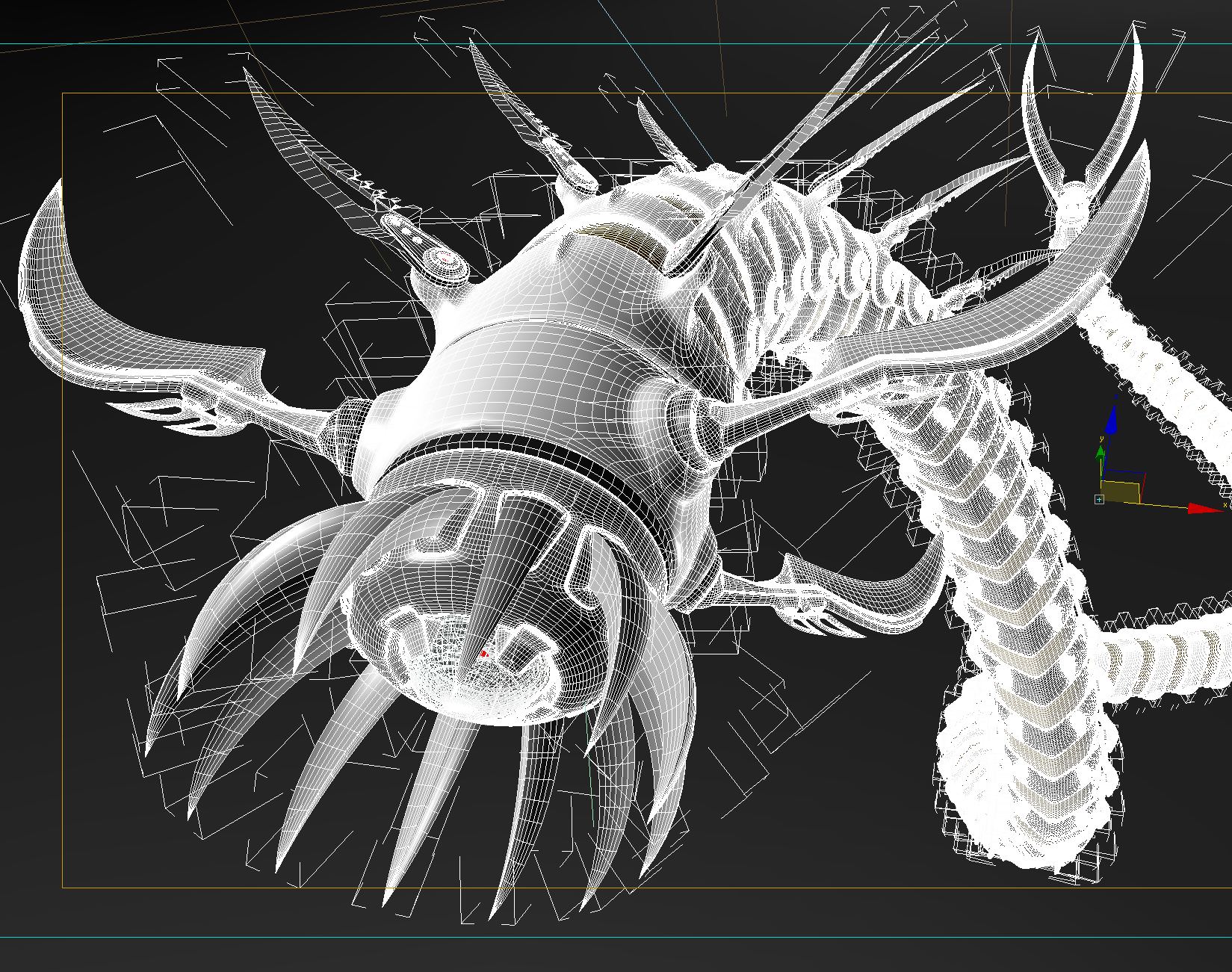 Snakebot-RS1 futuristic creature with long tentacles 3D model_14