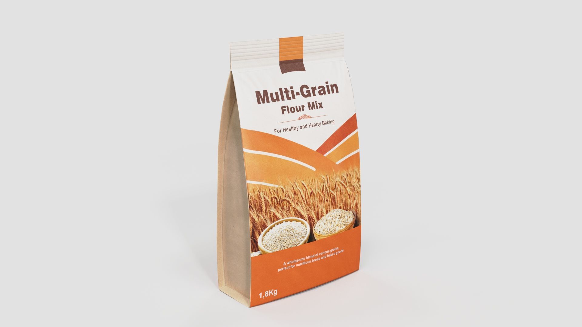 Flour mixes Multi-Grain Flour Mix Low-poly 3D model_1