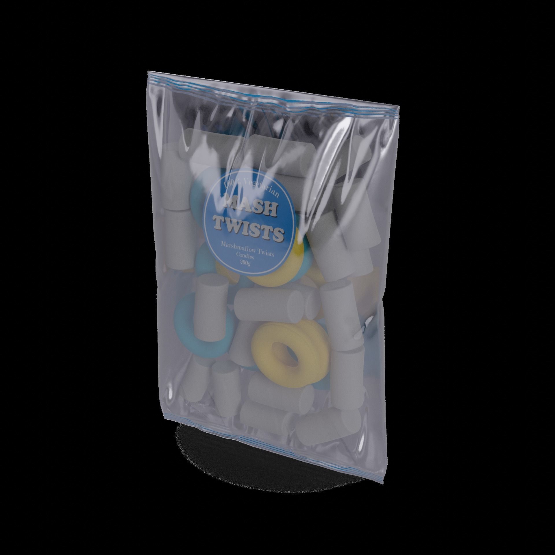 Candies by weight Marshmallow Twists 3D model_1