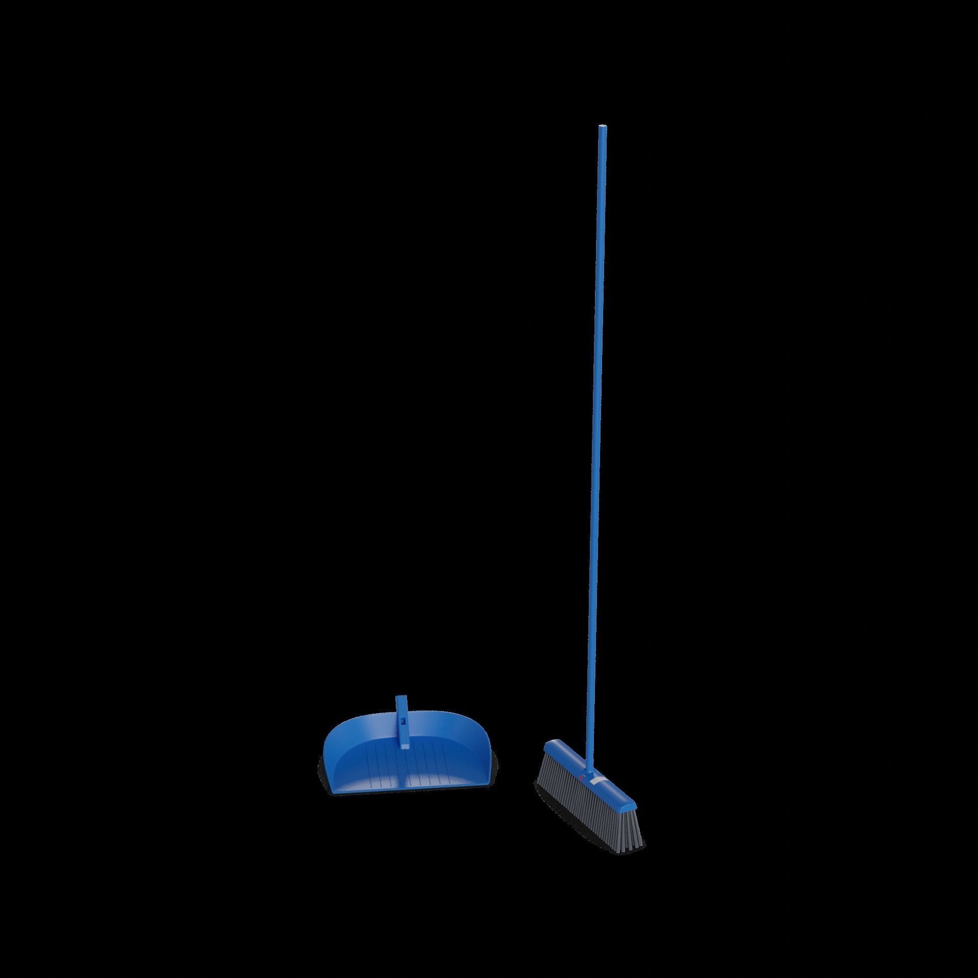 Brooms mops and window squeegees Broom and Dustpan Set 3D model_1