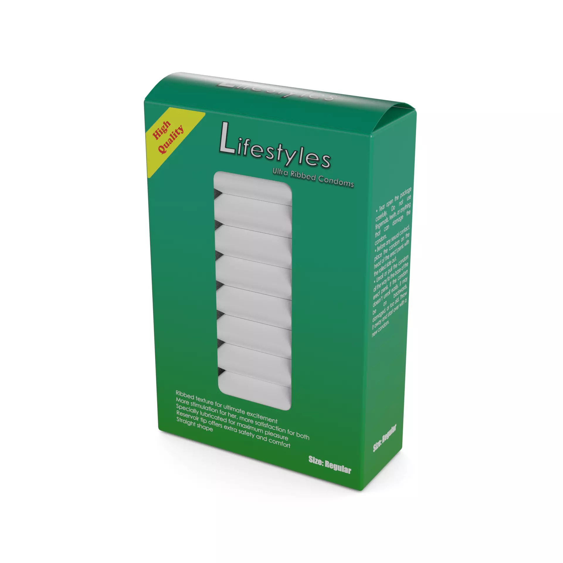 Condoms Lifestyles Ultra Ribbed Condoms Free low-poly 3D model