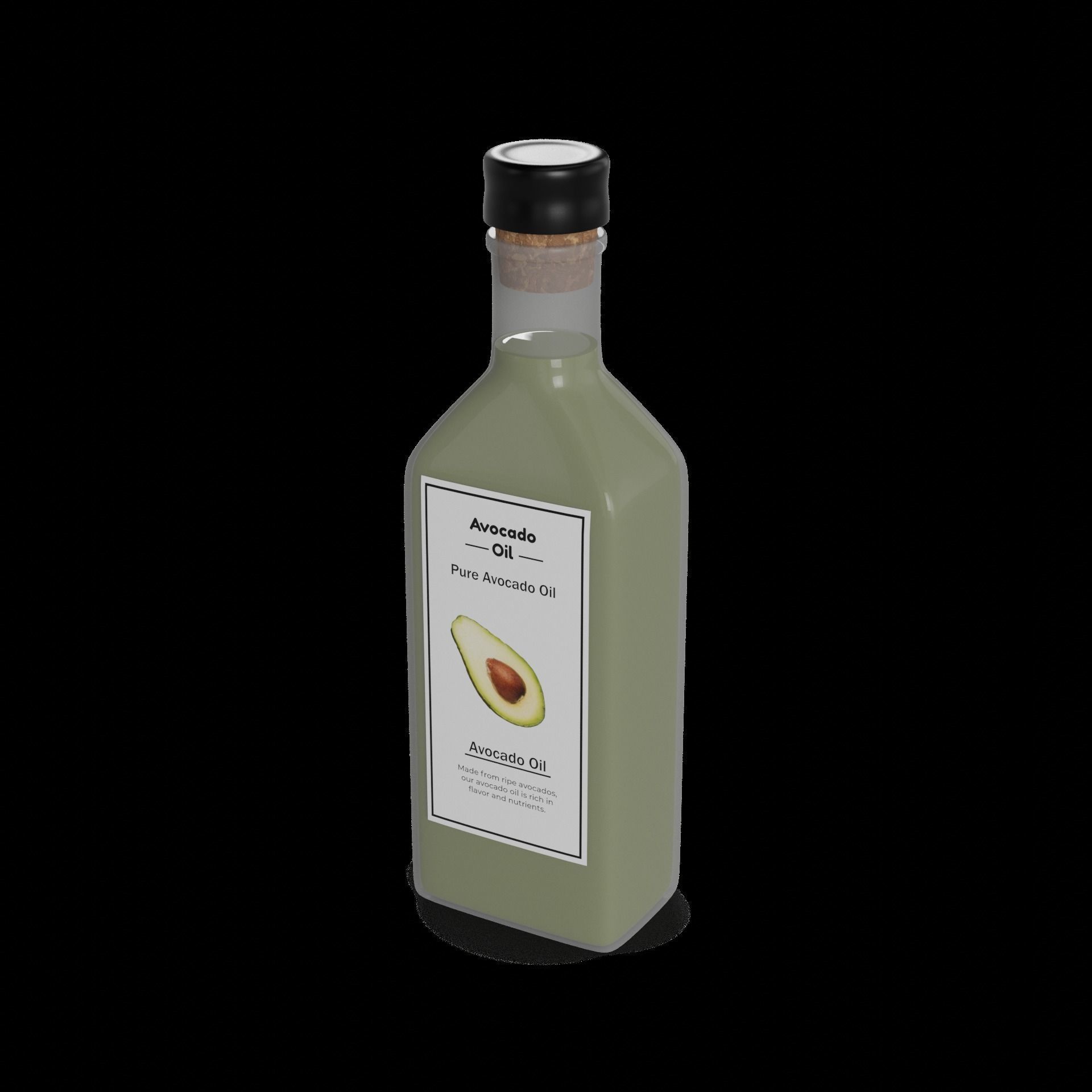Other oils Avocado Oil Low-poly 3D model_1