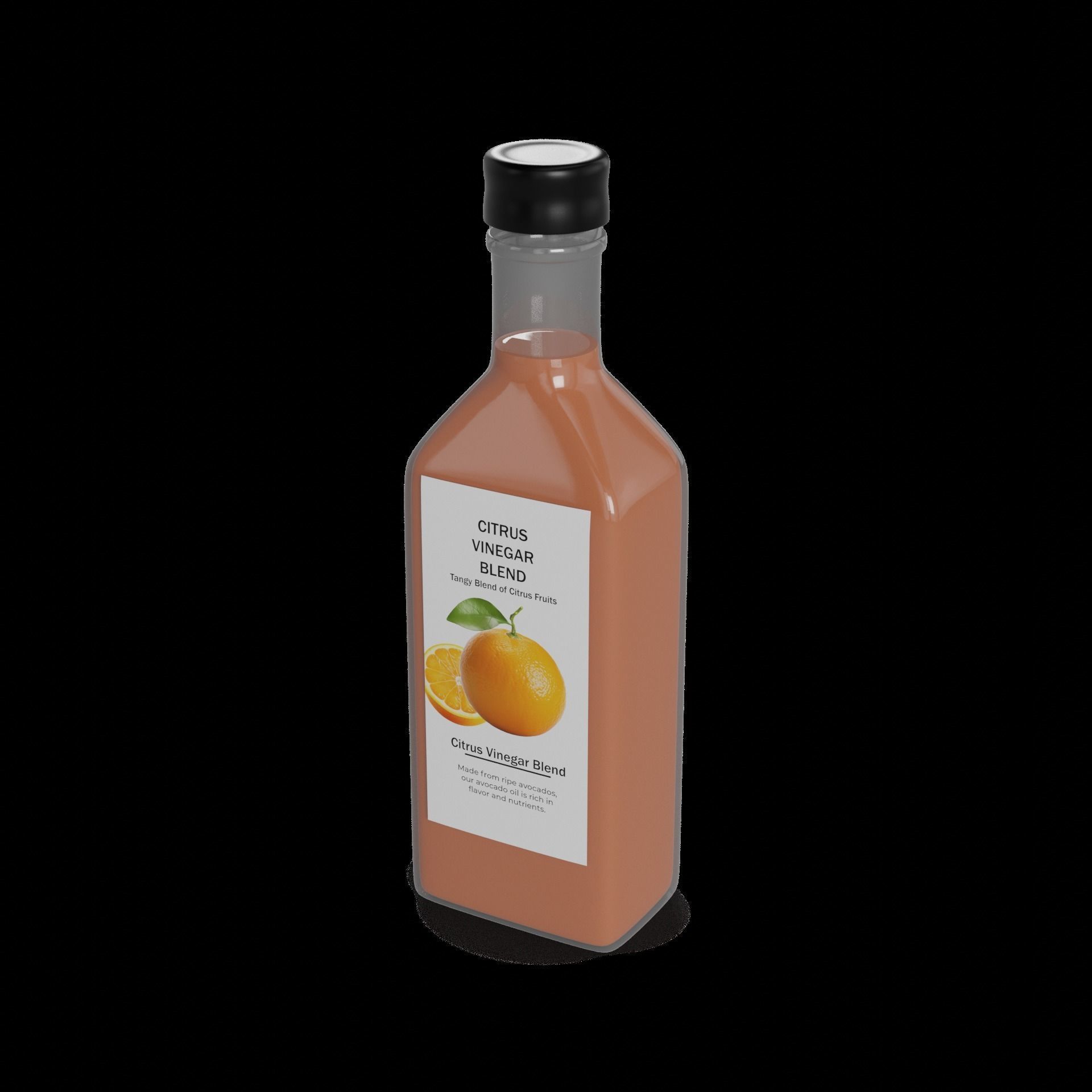 Vinegar and concentrated lemon juice Citrus Vinegar Blend Low-poly 3D model_1