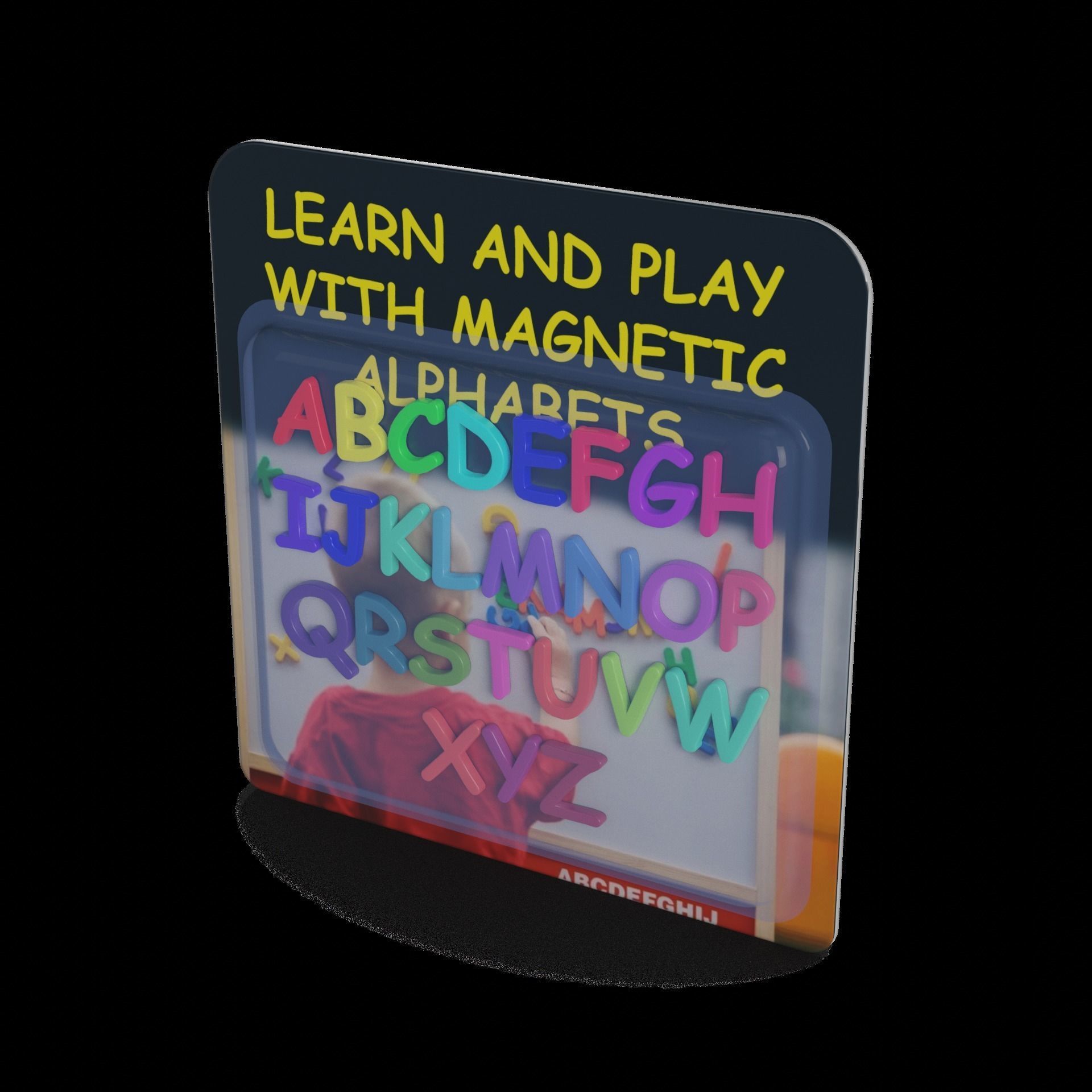 Creative and interactive toys Magnetic Alphabet Low-poly 3D model_1