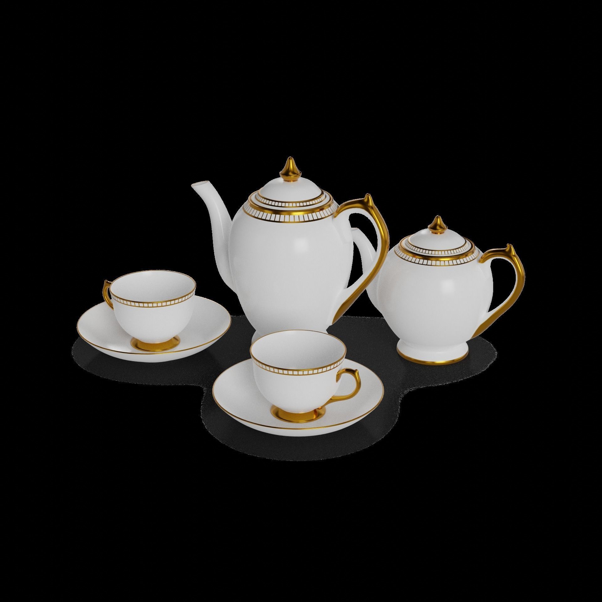 Tea sets Tea Set 3D model_1