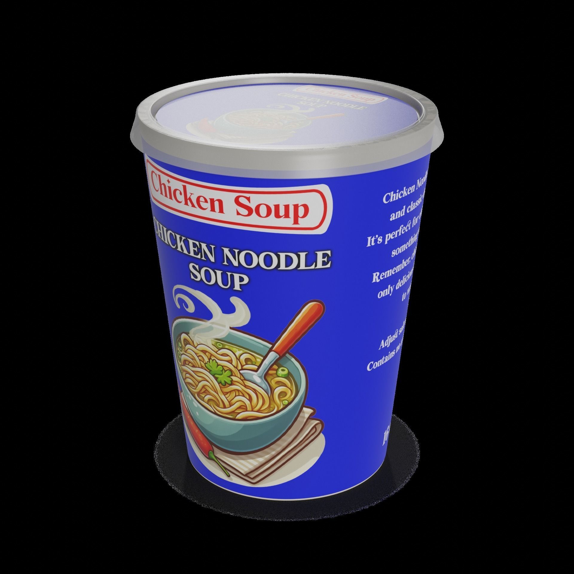 Soups and broths Chicken Noodle Soup Low-poly 3D model_1