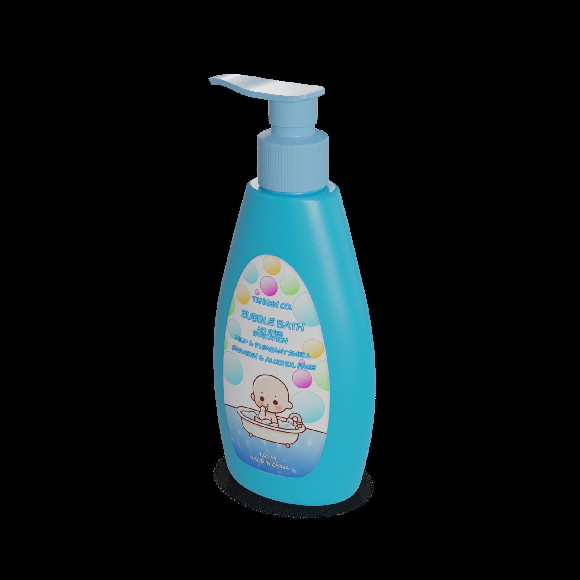 Creams lotions and oils Baby Bubble Bath Low-poly 3D model_1