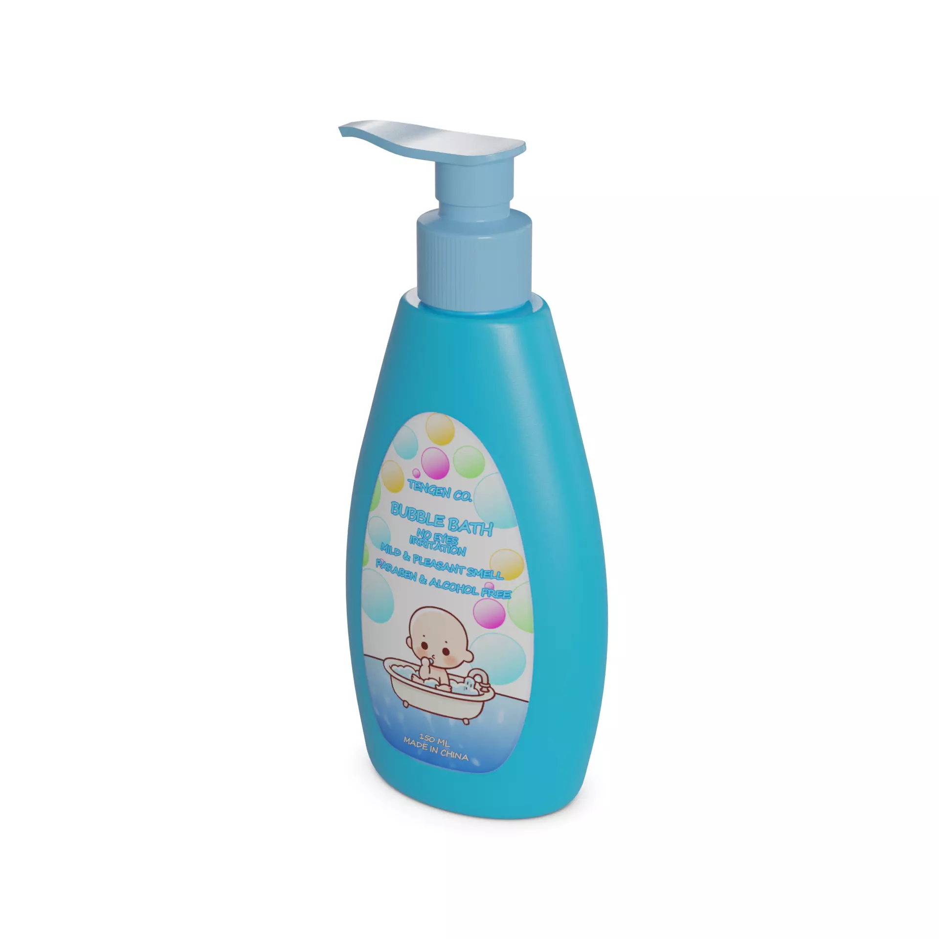 Creams lotions and oils Baby Bubble Bath Low-poly 3D model_0