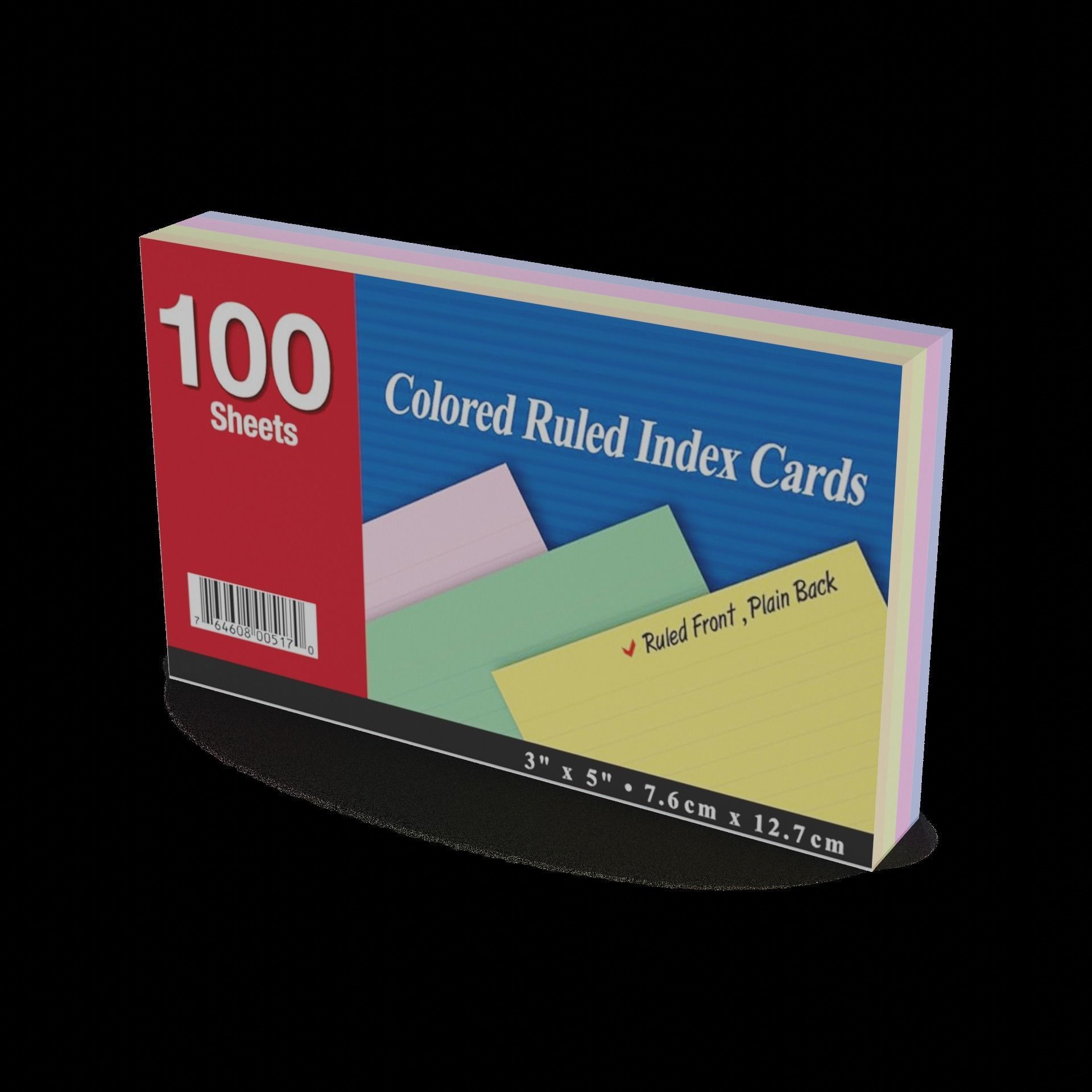 Paper paper products Index Cards Low-poly 3D model_1