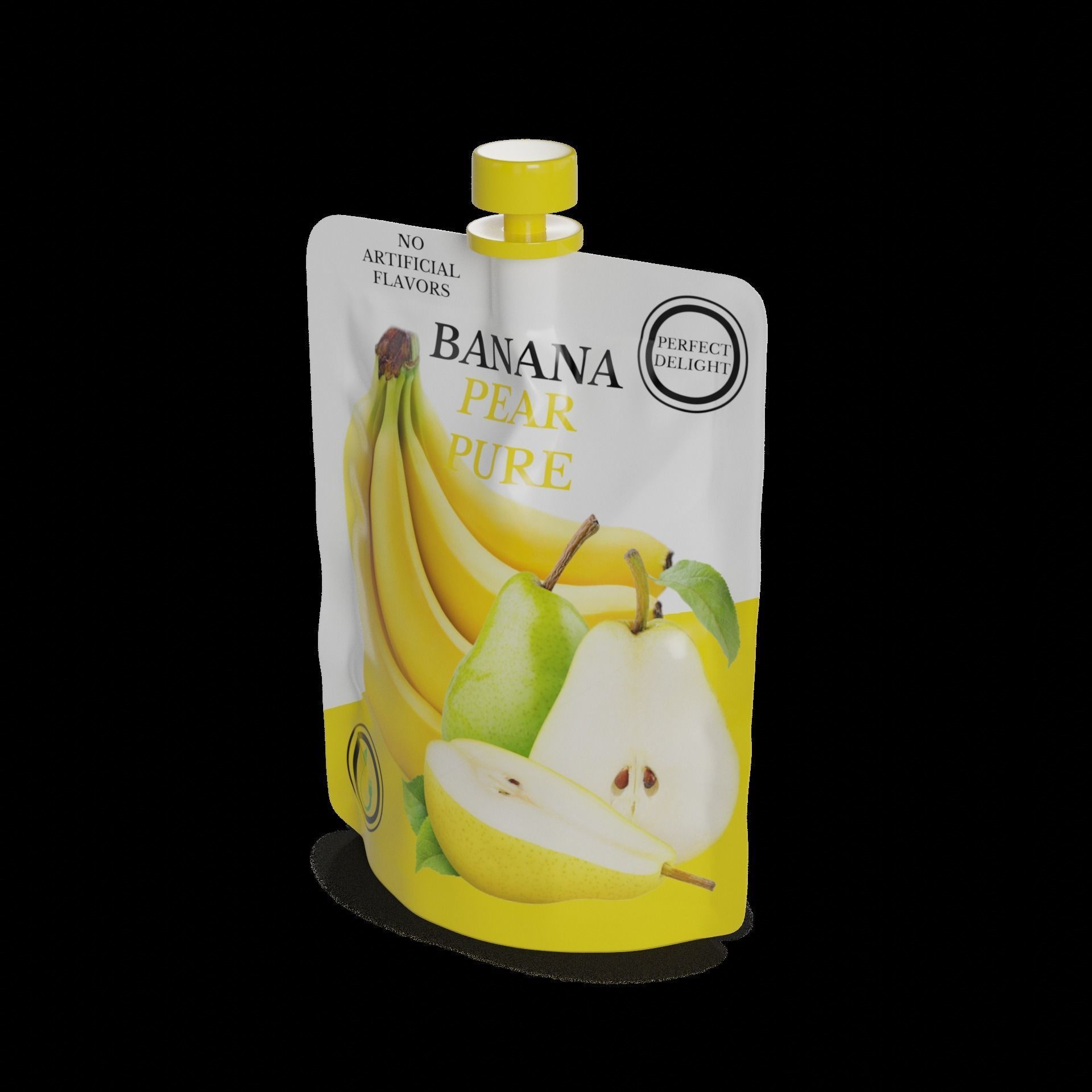 Fruit and dessert puree Banana Pear Puree 3D model_1